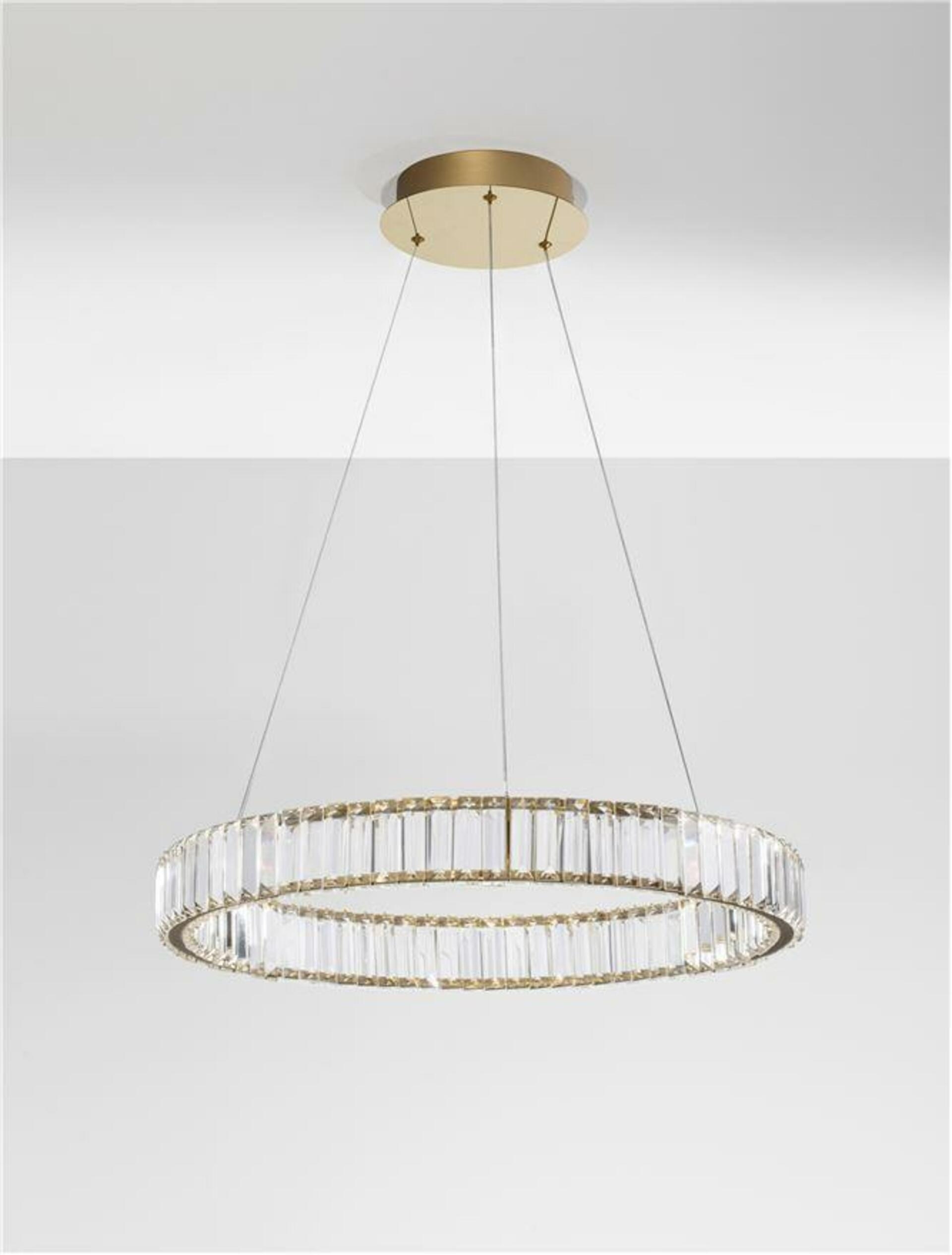 Nova Luce závěsné svítidlo Aurelia zlatý kov a křišťál Led 40W 230V 3500K I