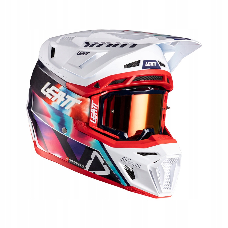 Motocyklová Prilba S Okuliarmi Leatt Kit Moto 8.5 Royal Blue Red S