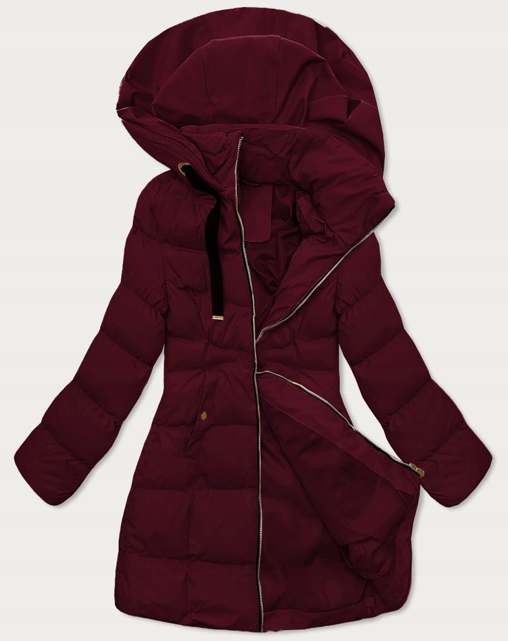 Dámská Bunda Kapuce 5M3231 Bordó S (36)