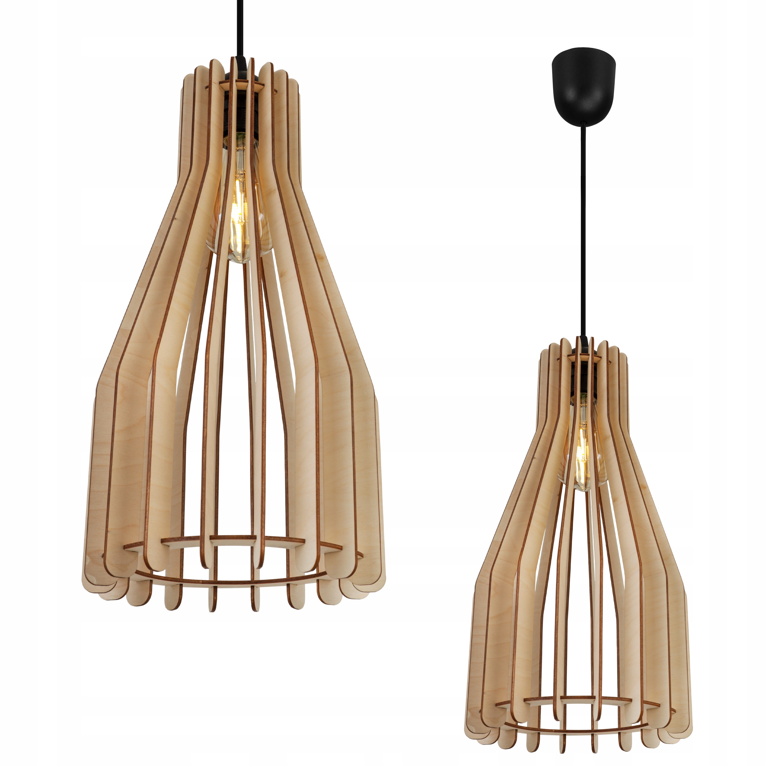 

Lampa Wisząca Sufitowa Nowoczesna Z Drewna Led
