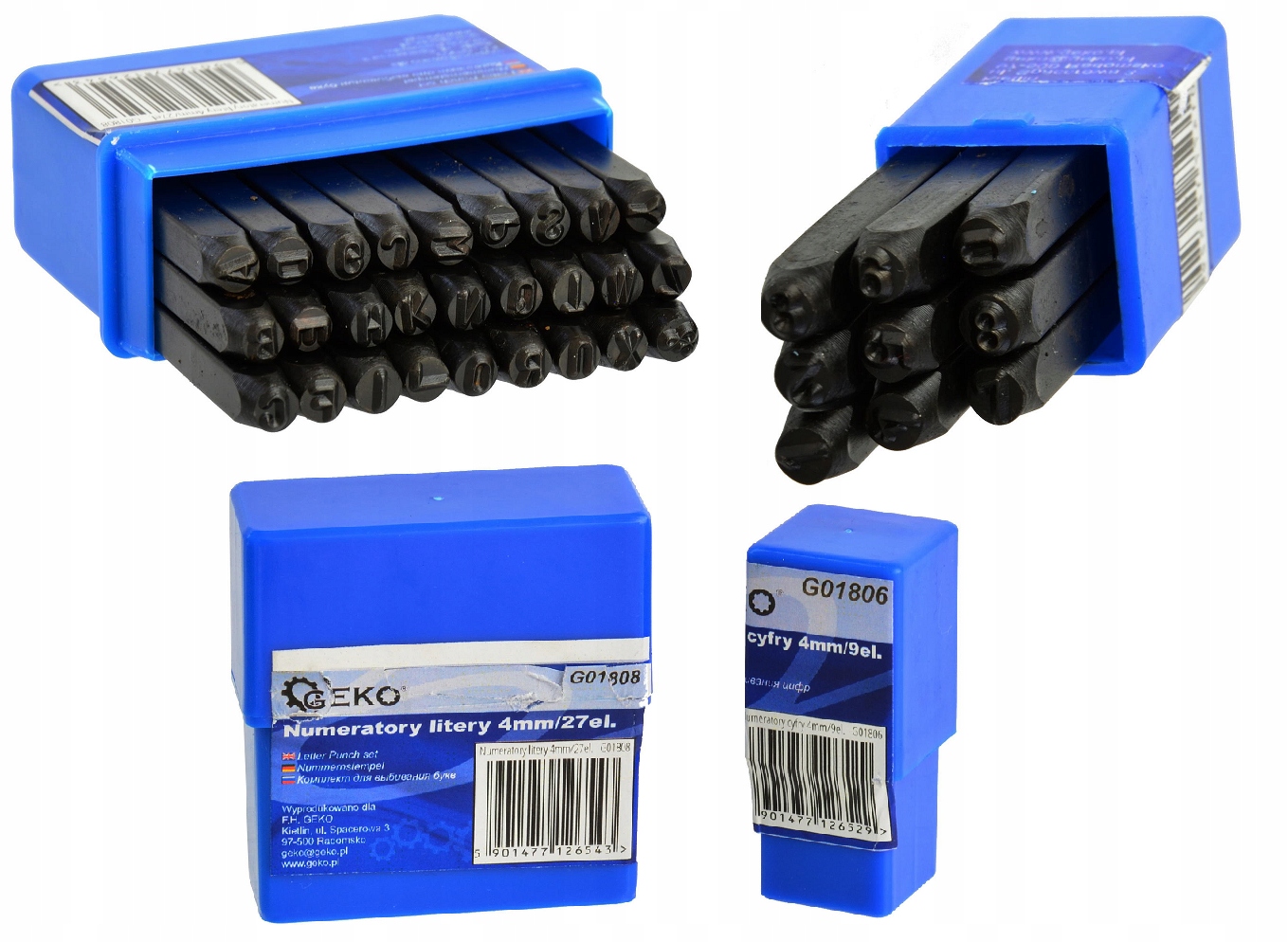 NUMERATORY ZNACZNIKI LITERY + CYFRY 4MM 36EL 4 MM