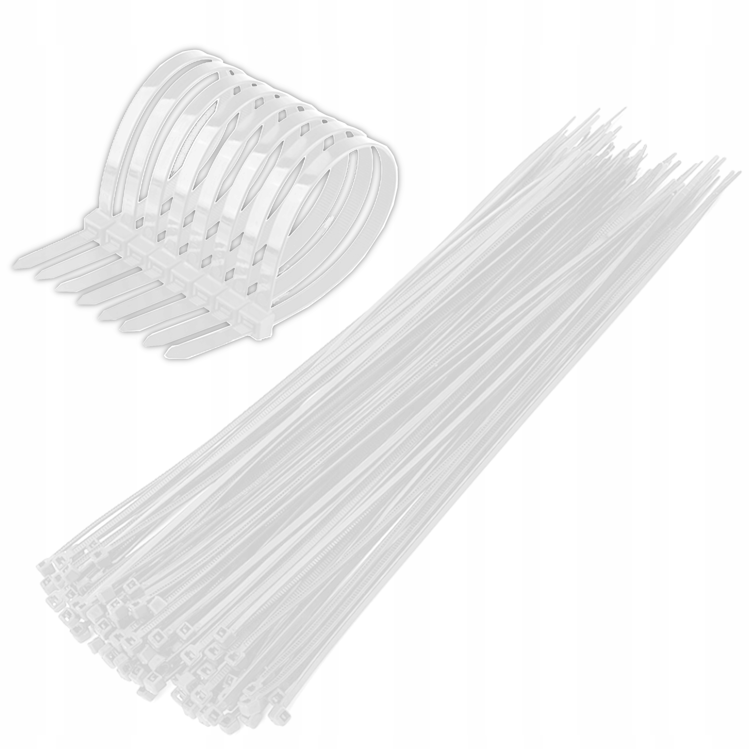 100x Opaski Zaciskowe Kablowe Ziperki Trytki Uv Odporne Mocne 2,8x300
