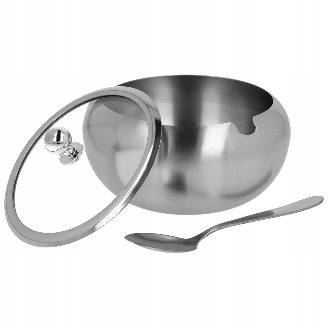 CUKIERNICA z łyżeczką STAL 560ml BRUNBESTE Linia BRUNBESTE