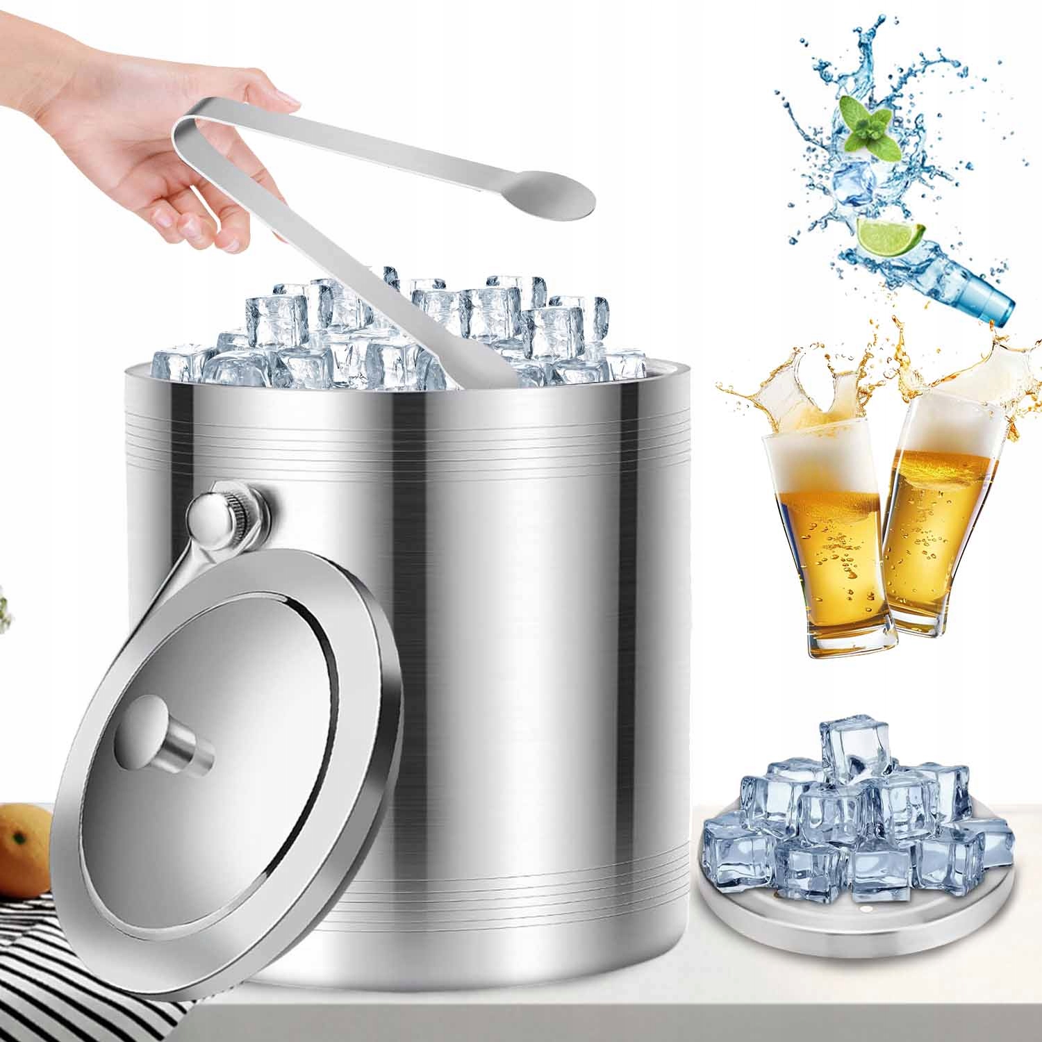 Termokbelík Na Led Cooler Nádoba Na Led 2L S Víkem A Kleštěmi