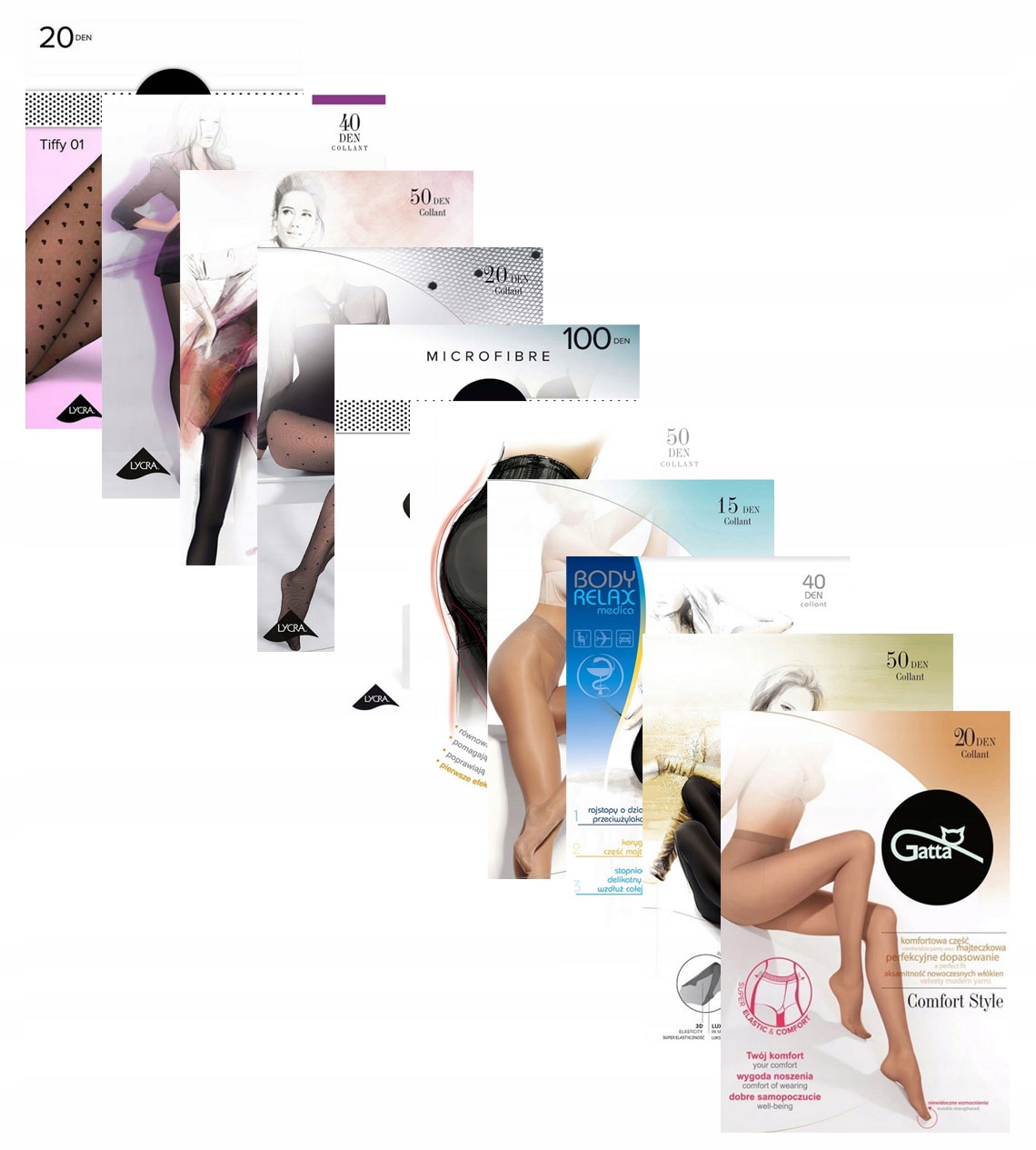 Gatta Punčocháče 10 Ks MIX Modelů Nero 4-L