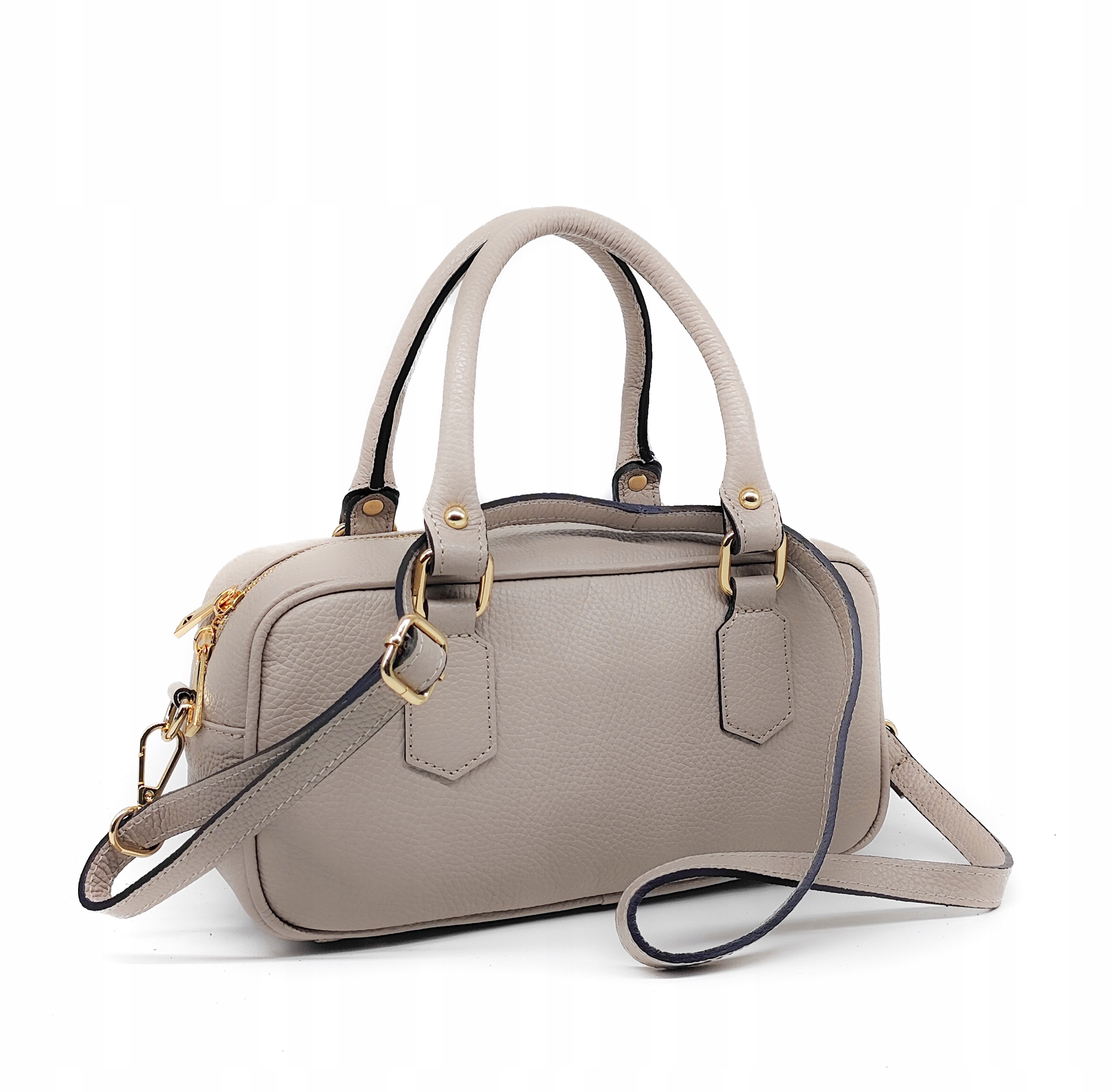 Kabelka jezevčík z pravé kůže vera pelle béžová