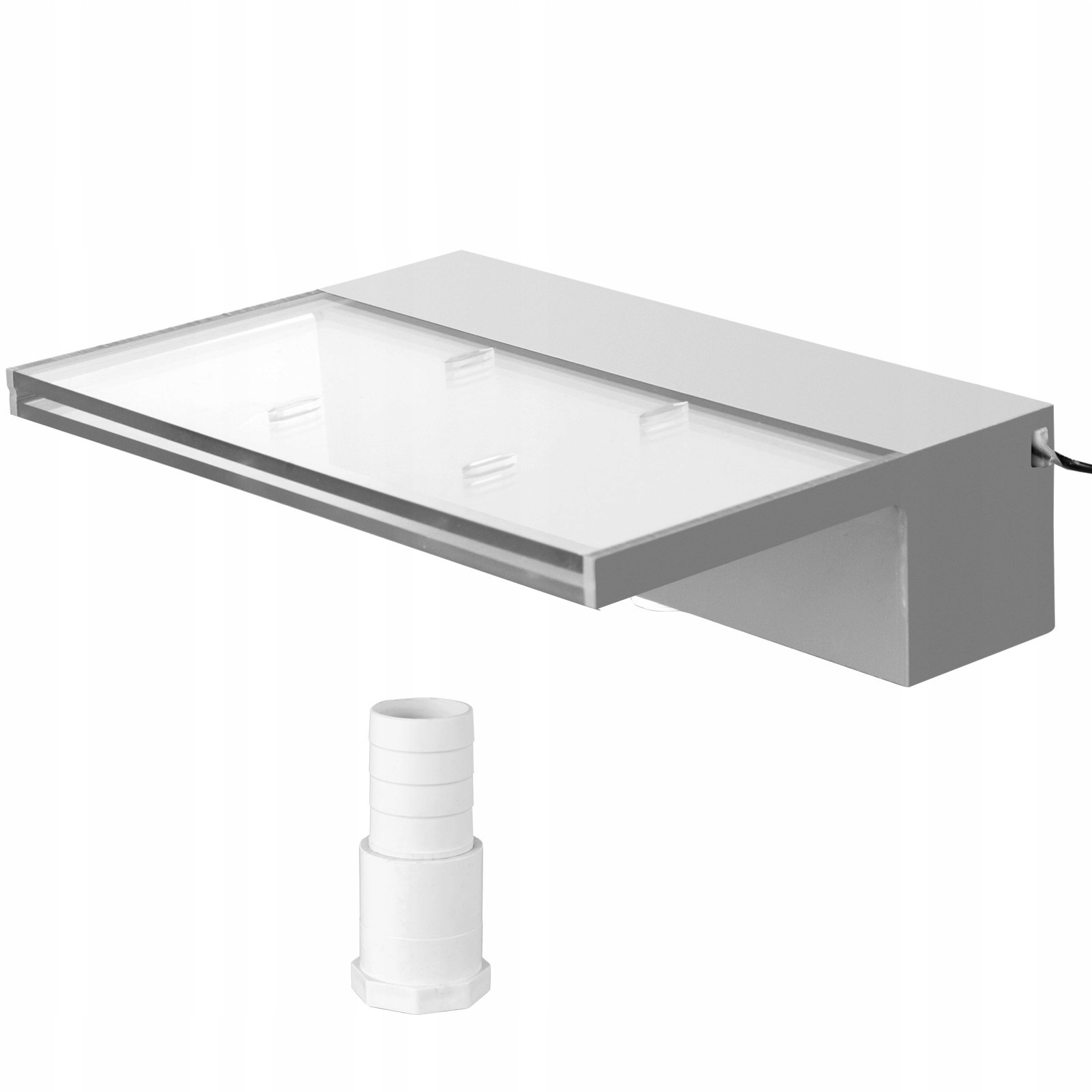 Bazénová fontána 30x20x8 cm, akryl, modrá, Led spojka 32 mm