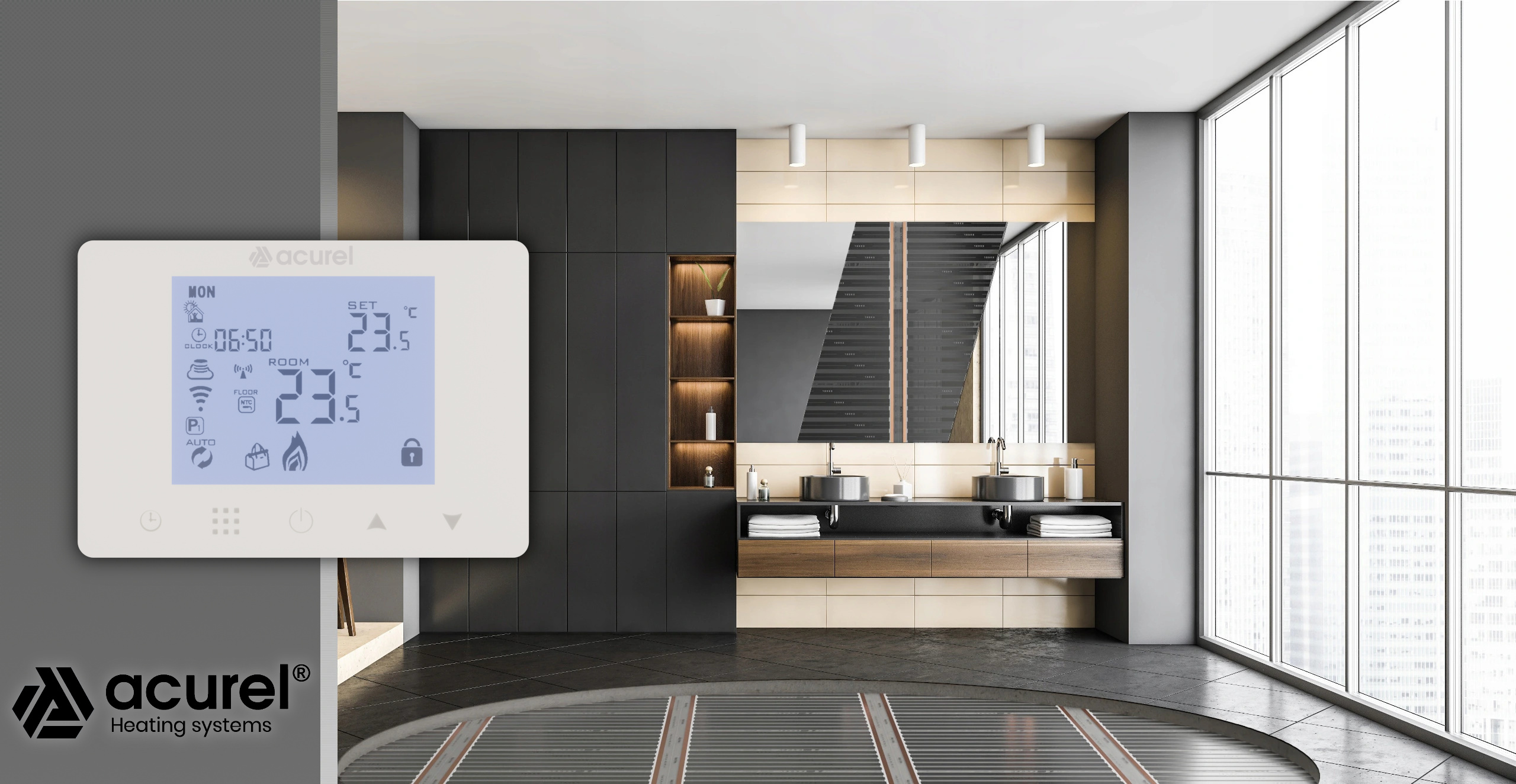 TERMOSTAT BEZPRZEWODOWY REGULATOR POKOJOWY WIFI EAN (GTIN) 5904013905756