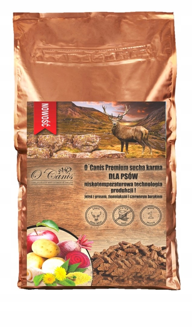 Levně O´Canis Premium jelen,brambor,červená řepa pro psa 12 kg