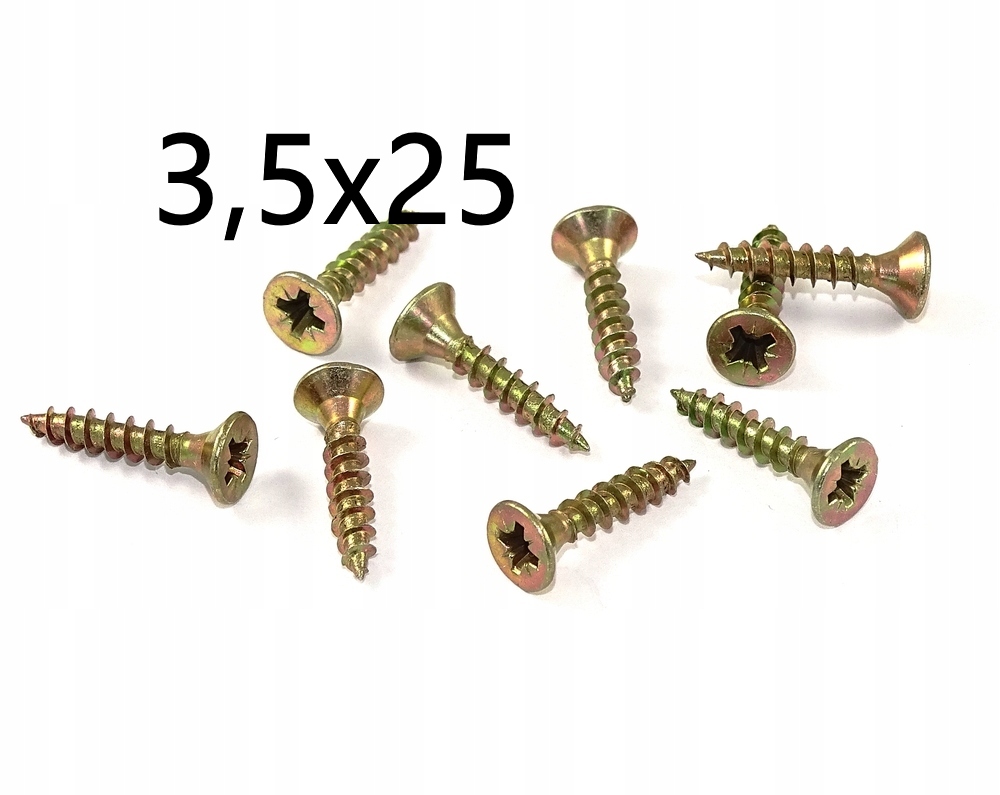 

100x Wkręty do drewna stożkowe hartowane 3,5x25
