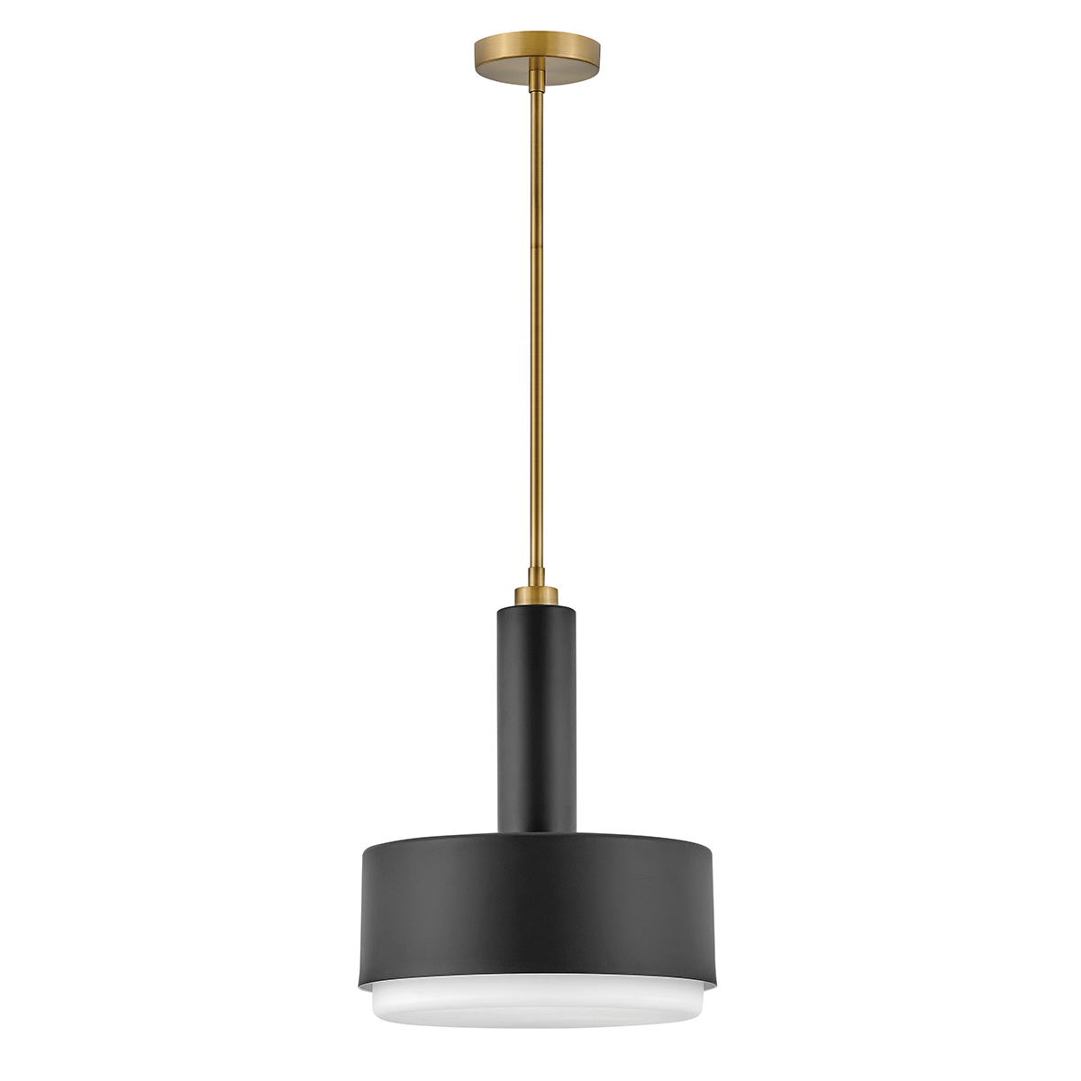 Moderní mosazná závěsná lampa, černá, kulatá, 33 cm nad stůl, ostrov Hinkley