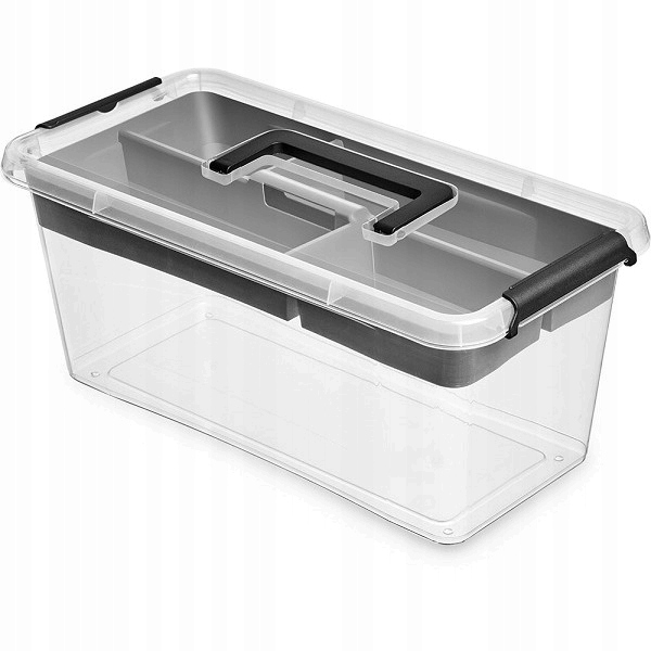 

Pojemnik Organizer z Pokrywka i 4 Przegródkami 8l