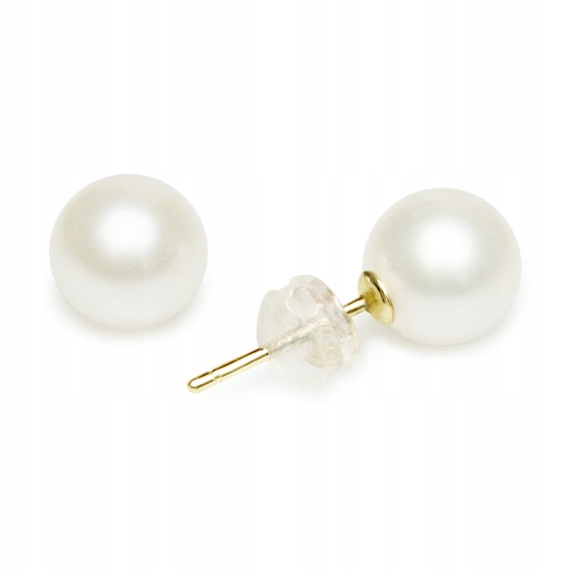 Klasické Zlaté Náušnice Na Tyči S Perlami