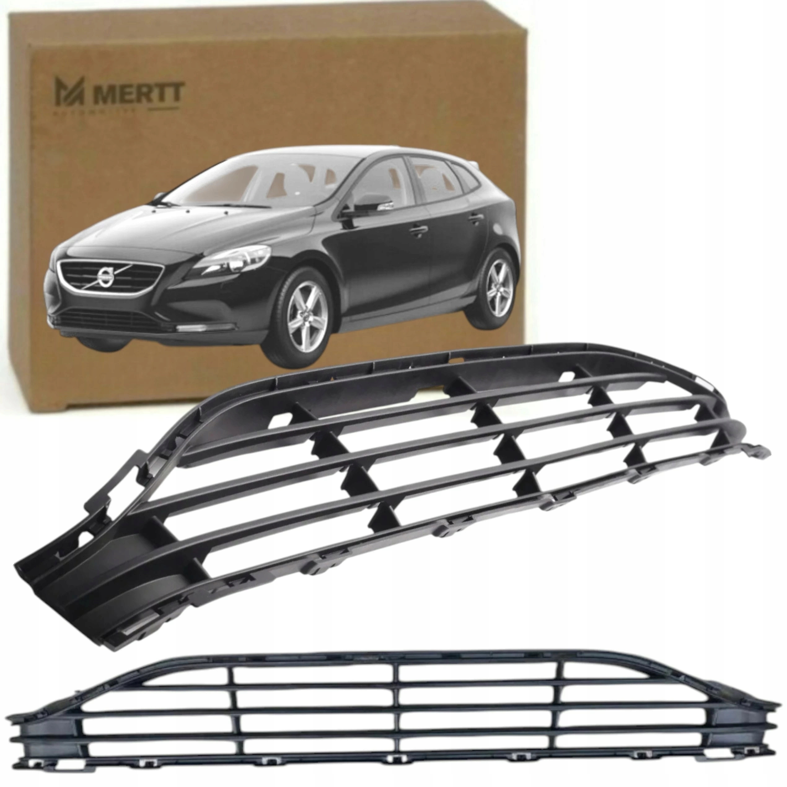 Volvo V40 II 2 12-19 Mřížka Předního Nárazníku Černá 31283743