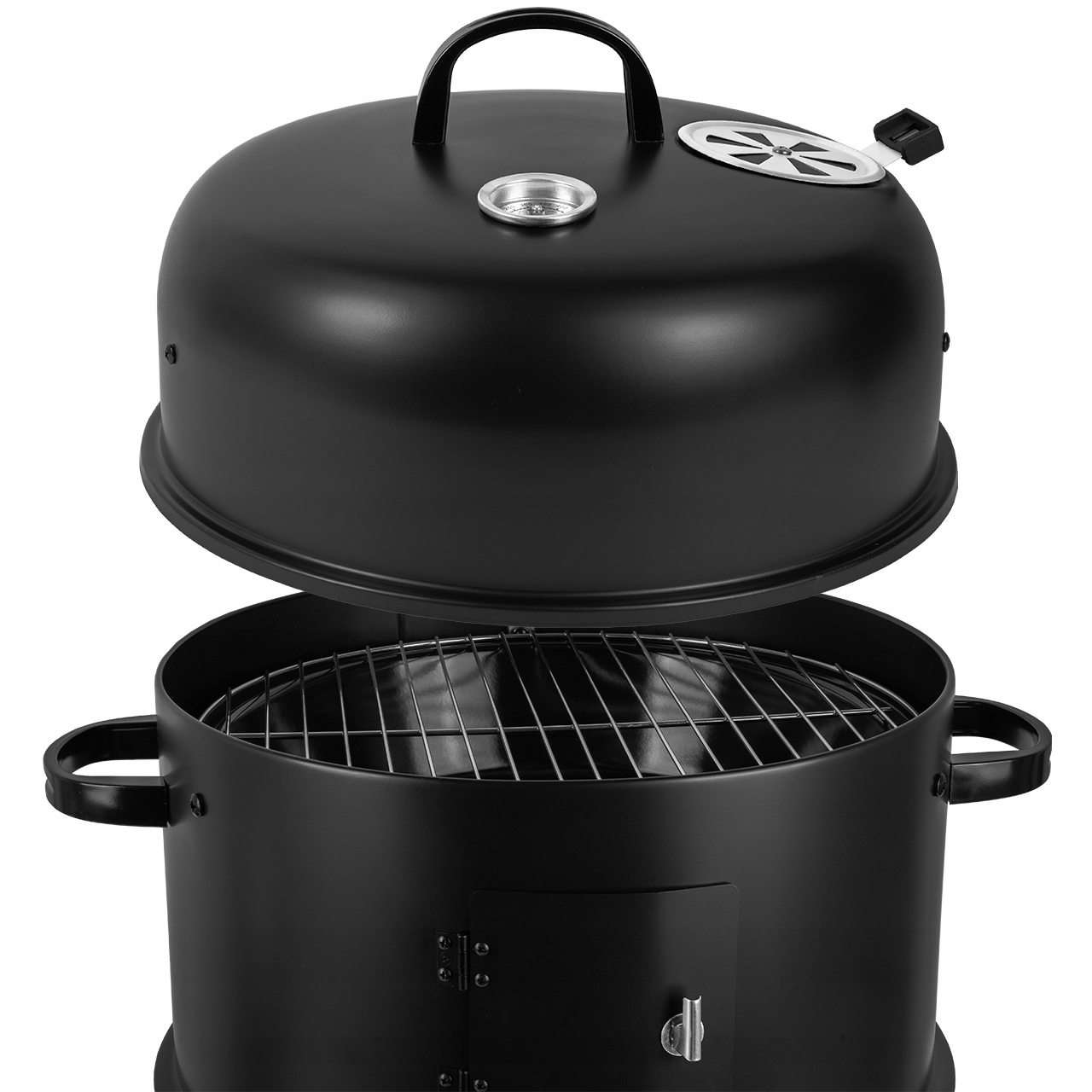 GRILL WĘDZARNIA OGRODOWY WĘGLOWY PALENISKO 3W1 TERMOMETR 3 RUSZTY Wysokość grilla 78 cm