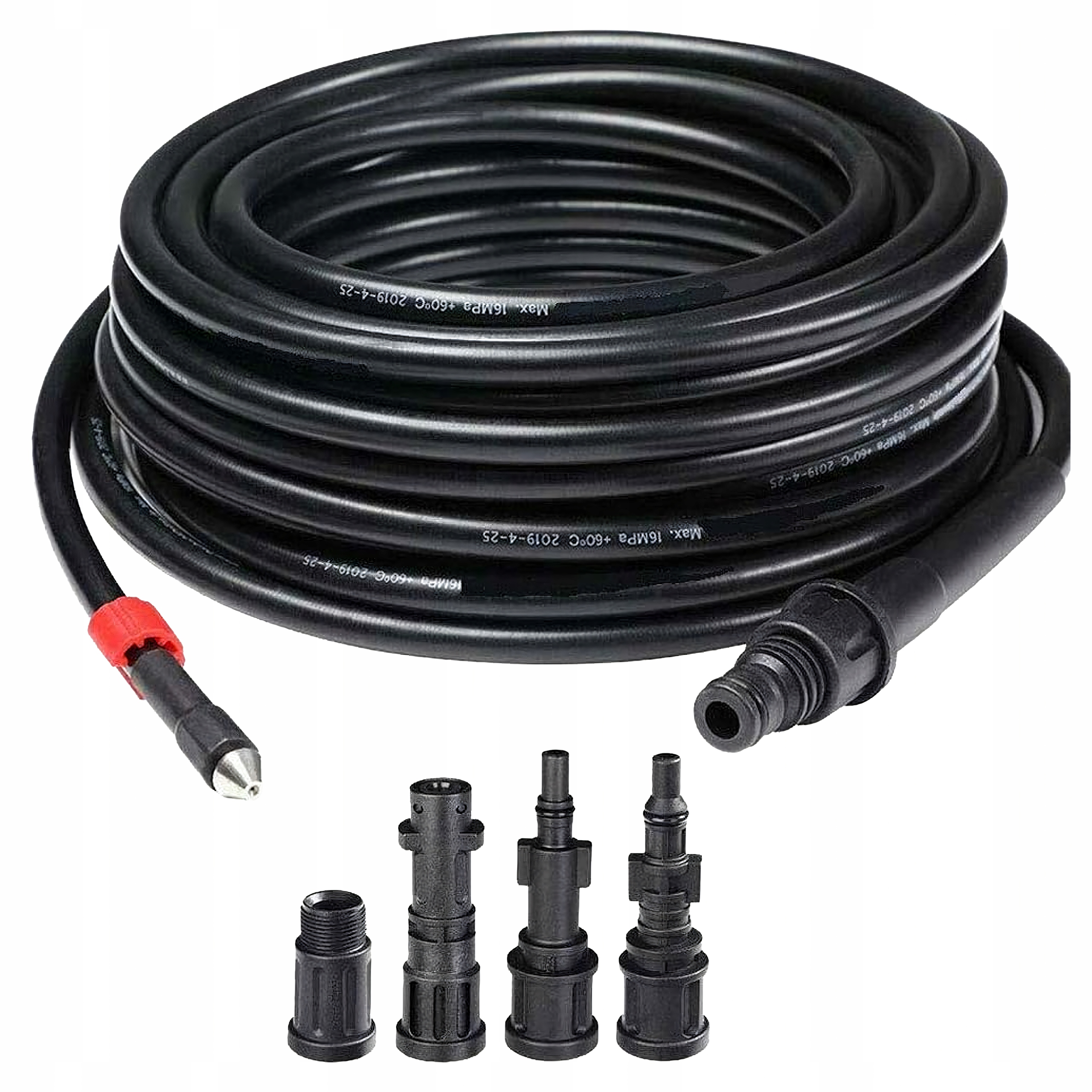 Hadice pro čištění protlačování potrubí a odtoků trubek 20 m Adaptéry pro myčky