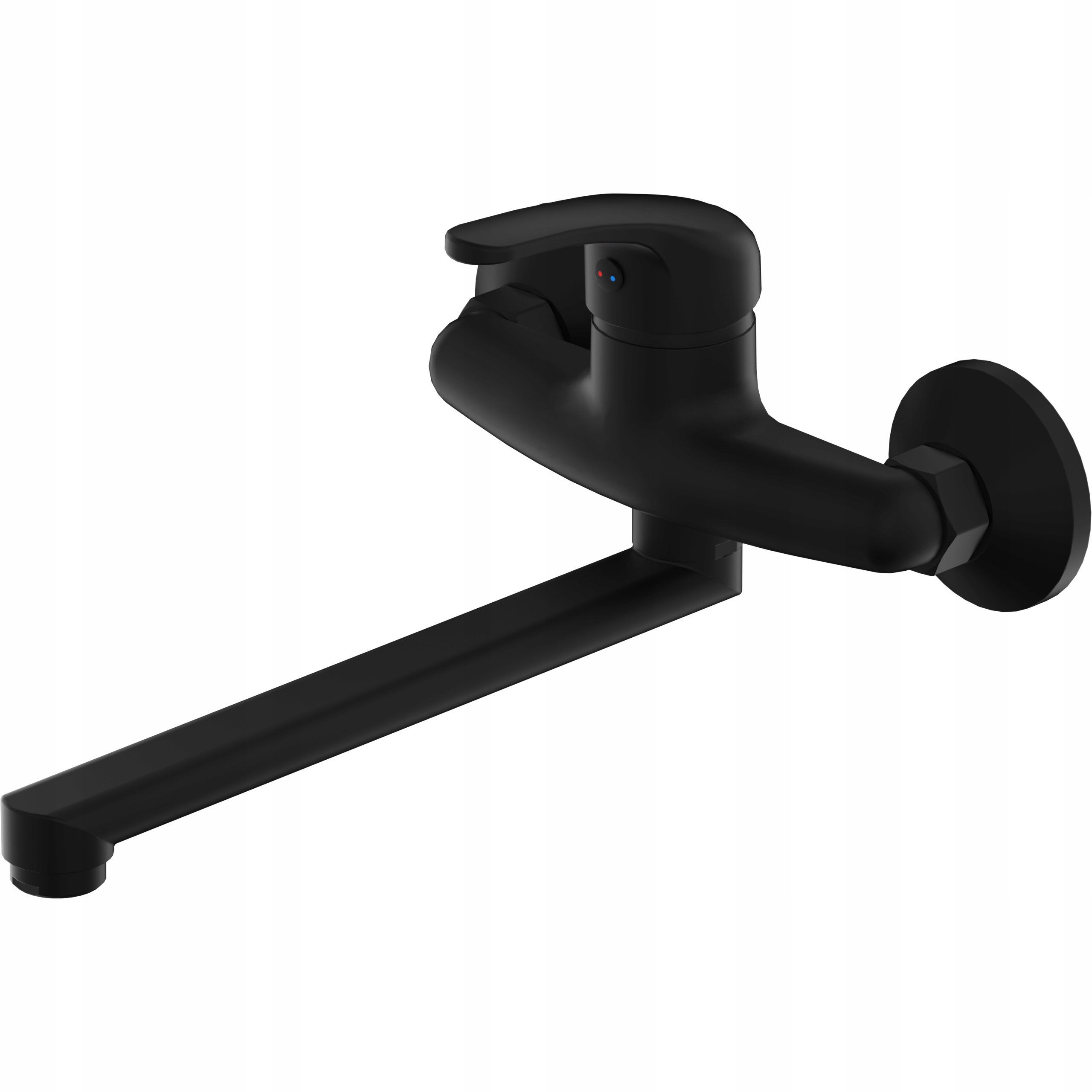 Bateria Umywalkowa Czarna Ścienna Do Umywalki Wylewka Obrotowa Liveno 25 cm