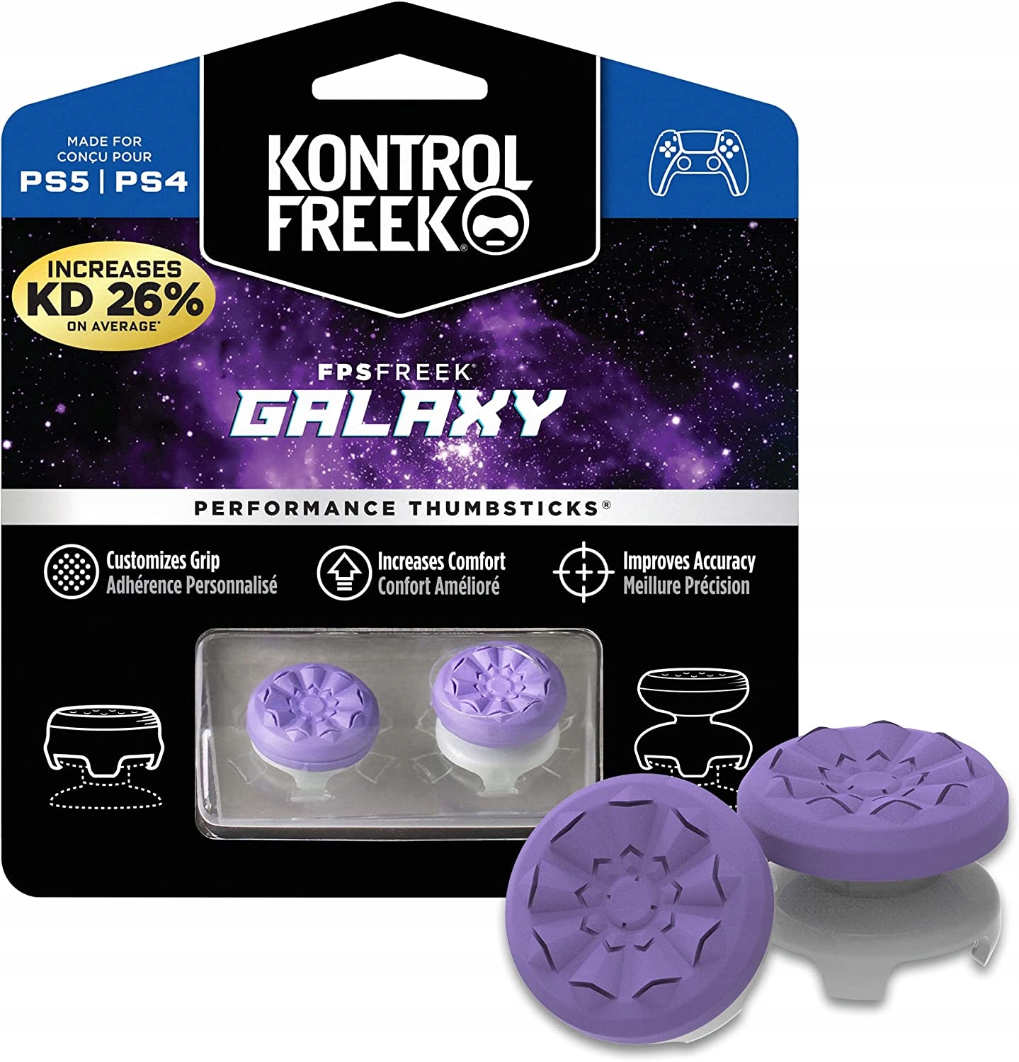 Návleky Gripy Gumičky Na Analogy Kontrolfreek Galaxy Pro Pad PS4/PS5 Fialová