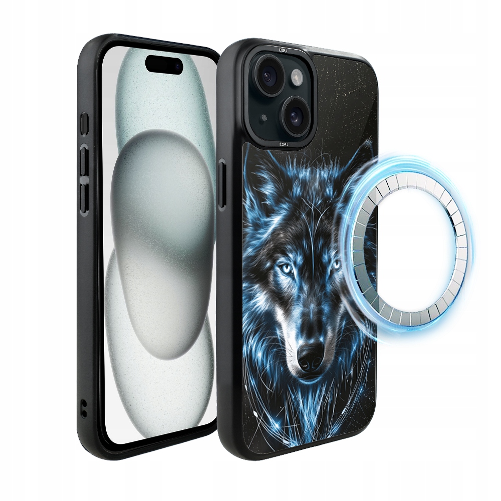 Pouzdro pro iPhone 15 Plus Ibizu DropGuard Matt s MagSafe, Ledový vlk