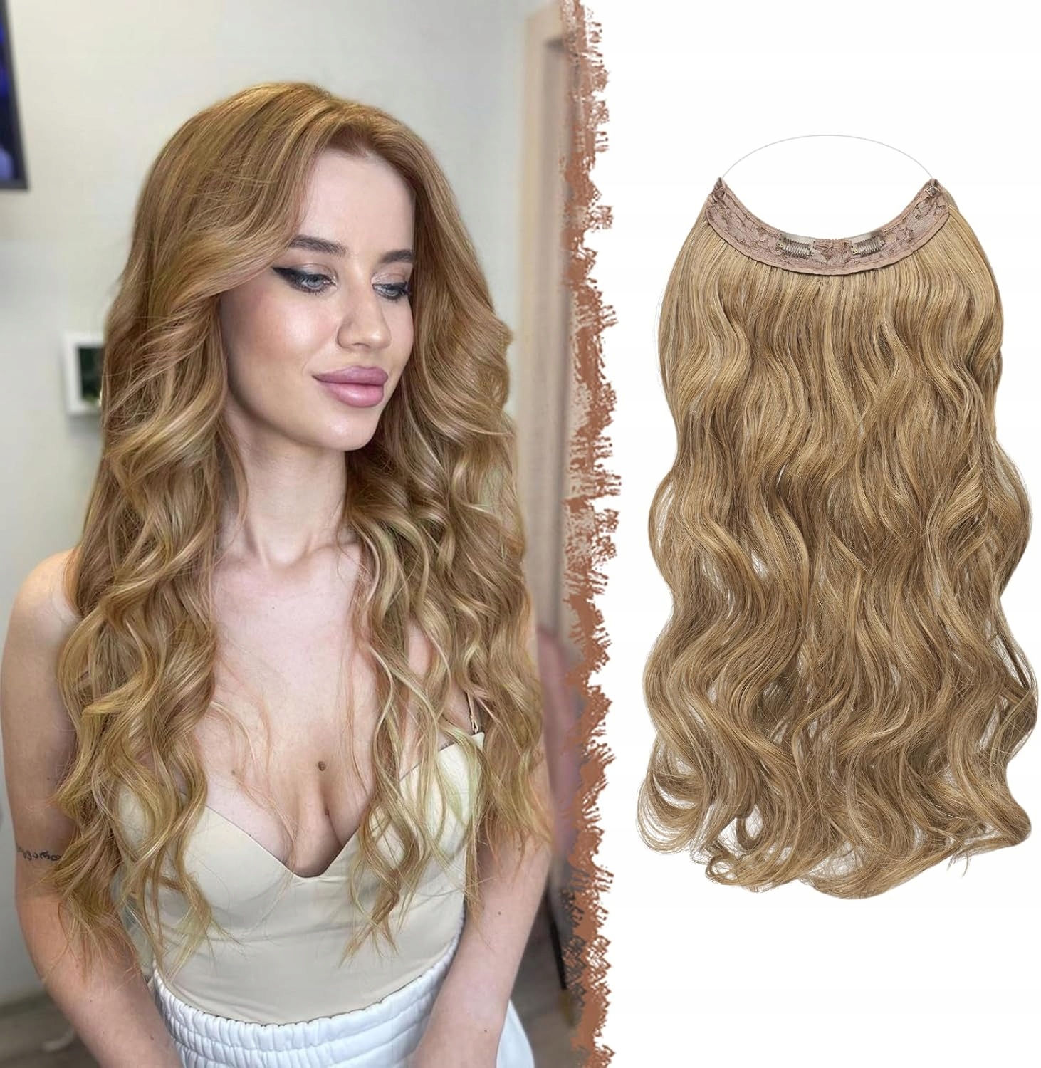 Feshfen syntetické nástavce pro prodloužení blond vlasů