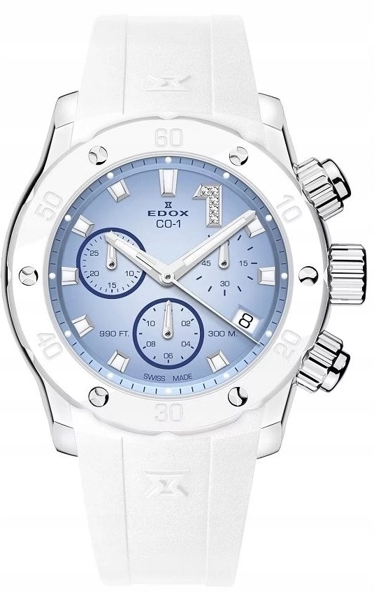 Dámské Hodinky Edox 10255 3BCAB Botidn Chronolady Bílé S Páskem 30ATM