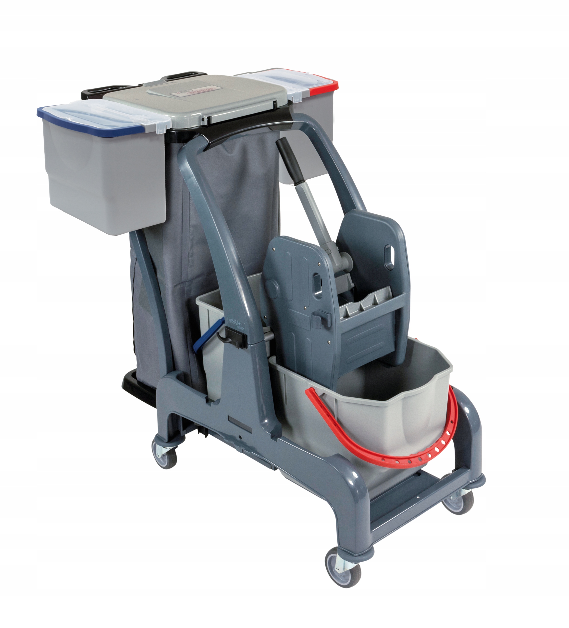 Servisní vozík na úklid CombiX XL Sprintus, dva kbelíky, pytel na odpadky