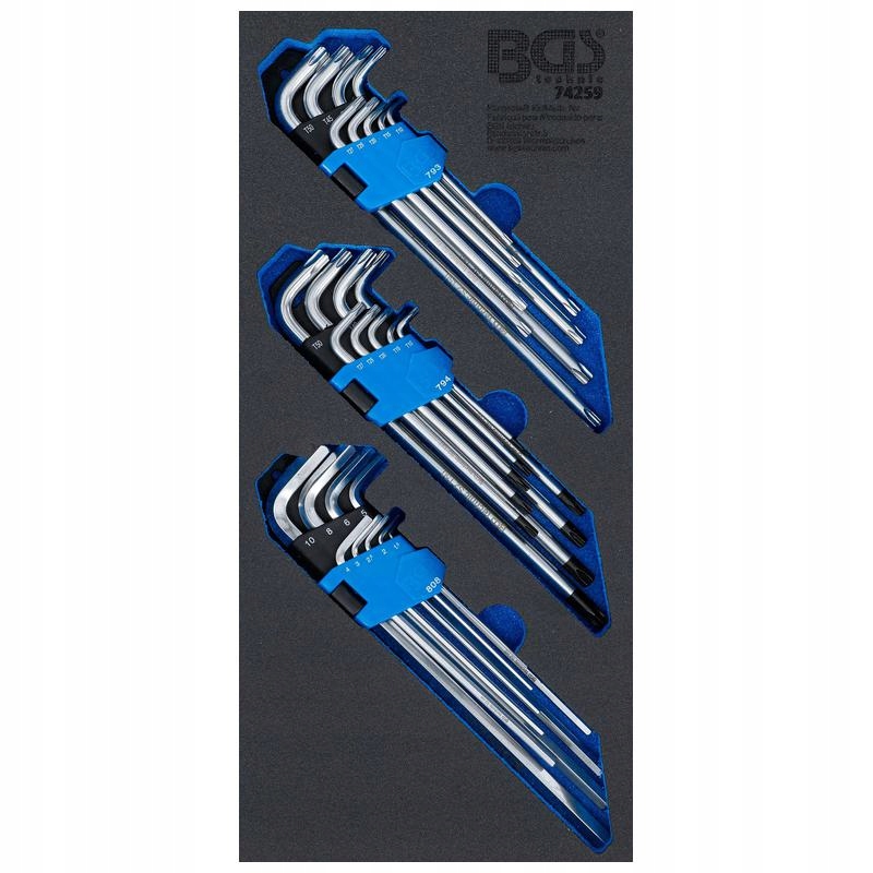 Vložka do zásuvky 1/3 klíče Torx, Torx s otvorem, imbus 27 ks Bgs