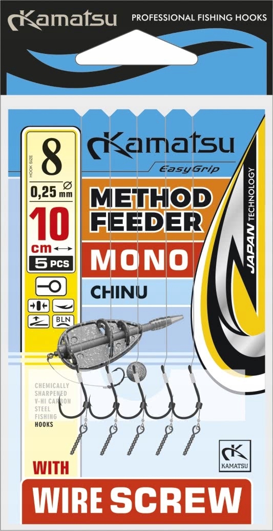 Przypon Method Feeder Mono Chinu 6BLNO/10cm/0,28mm Wire Screw K-007 OP.5SZT