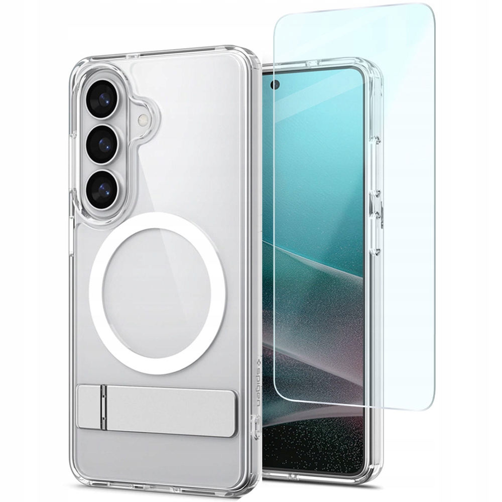 Etui Spigen Ultra Hybrid S do MagSafe do Galaxy S26, z podstawką szkło