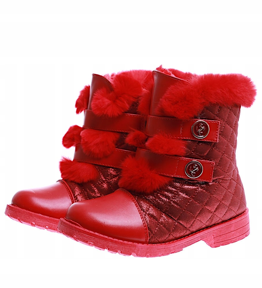 ZIMOWE BUTY OCIEPLANE BOTKI TRAPERY CZWEROWNE DZIEWCZĘCE PIKOWANE 15343 36 Płeć dziewczynki
