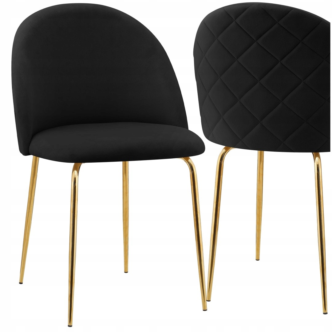 Velurové křeslo Fargo Gold Velvet černé