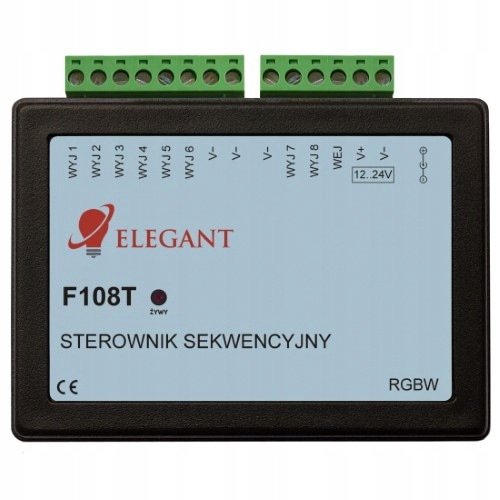 Led ovládač chodby Sekvenčný viacvýstupový F108 Rgbw – 8 výstupov