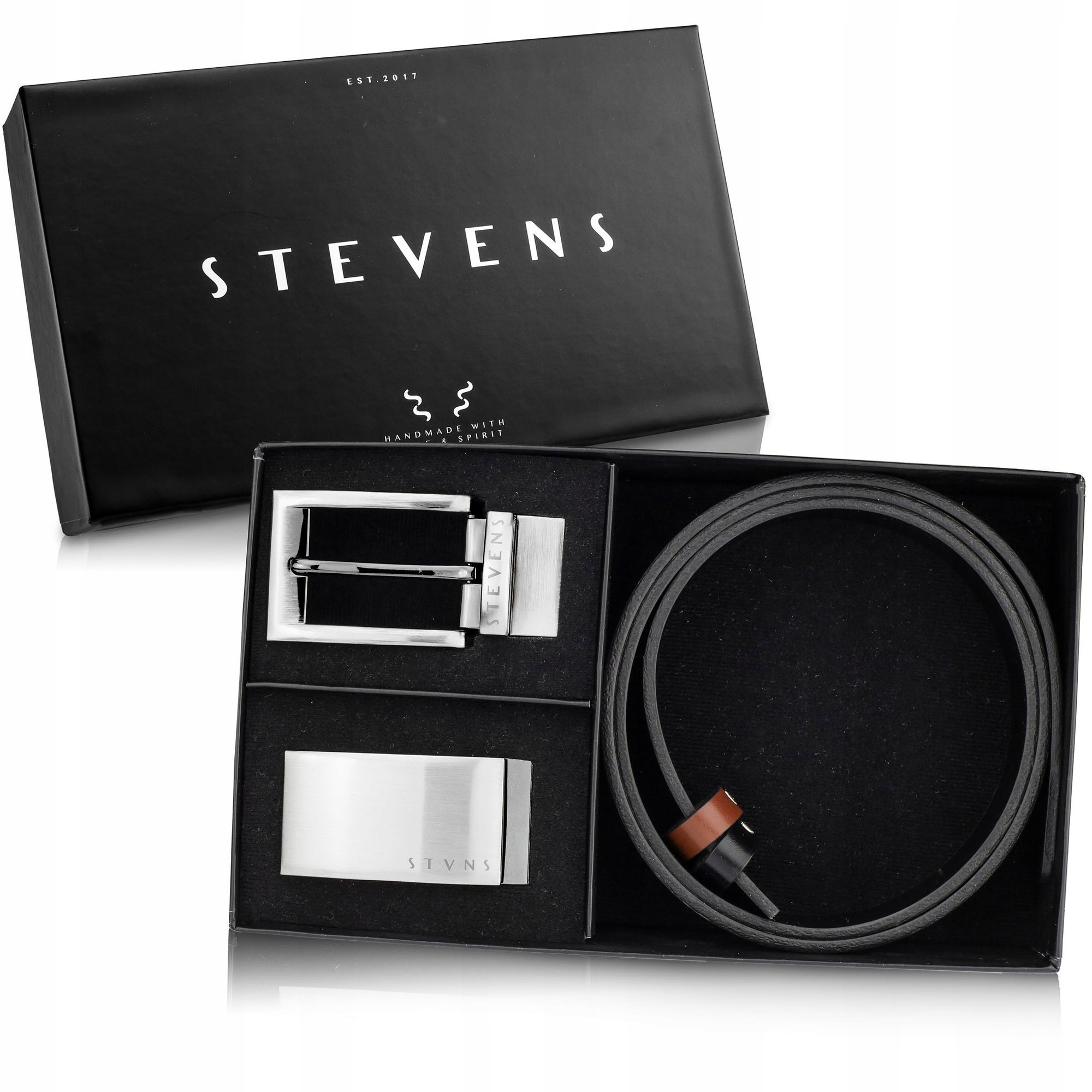 

Pasek Skórzany Pas Czarny Brąz Dwustronny Stevens