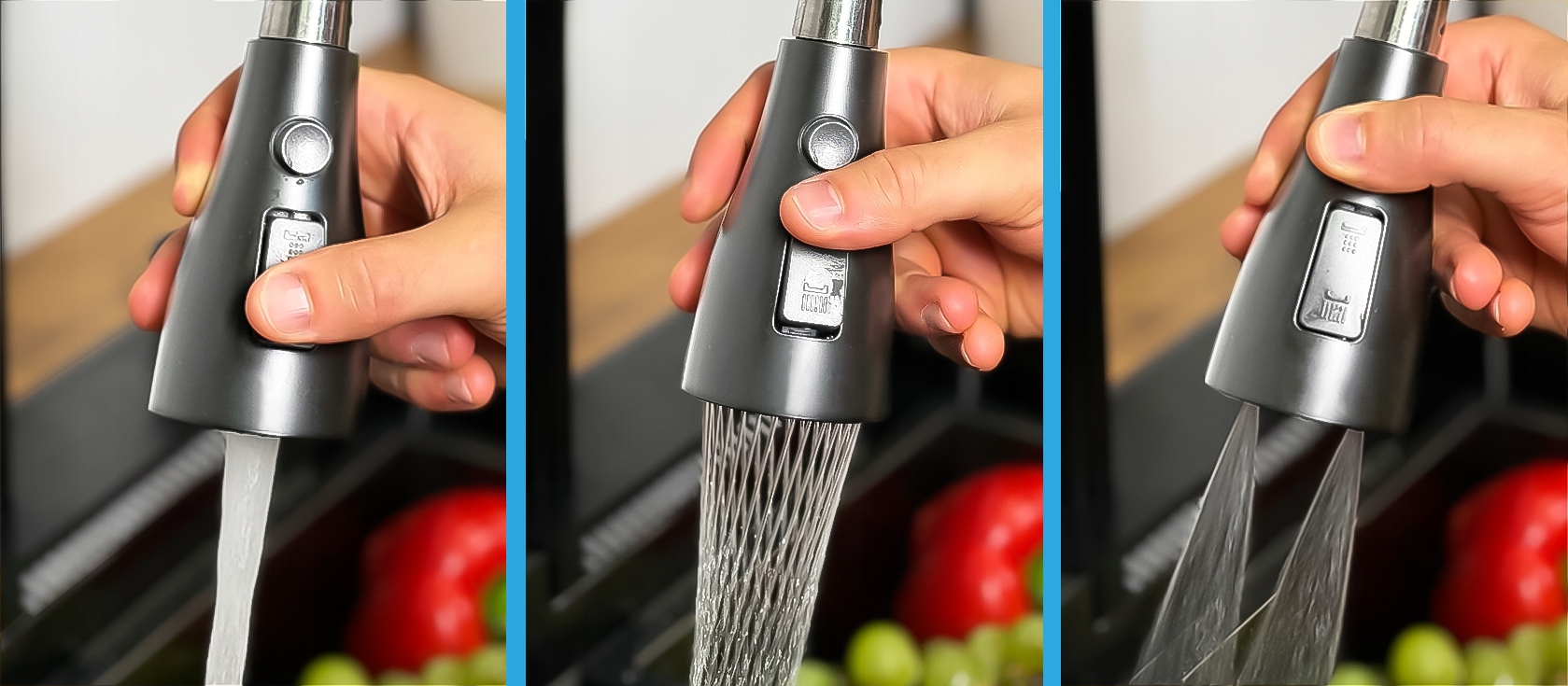 Zlewozmywak JEDNOKOMOROWY WIELOFUNKCYJNY z WODOSPADEM WYCIĄGANA WYLEWKA 3W1 Kod producenta 5906679322229