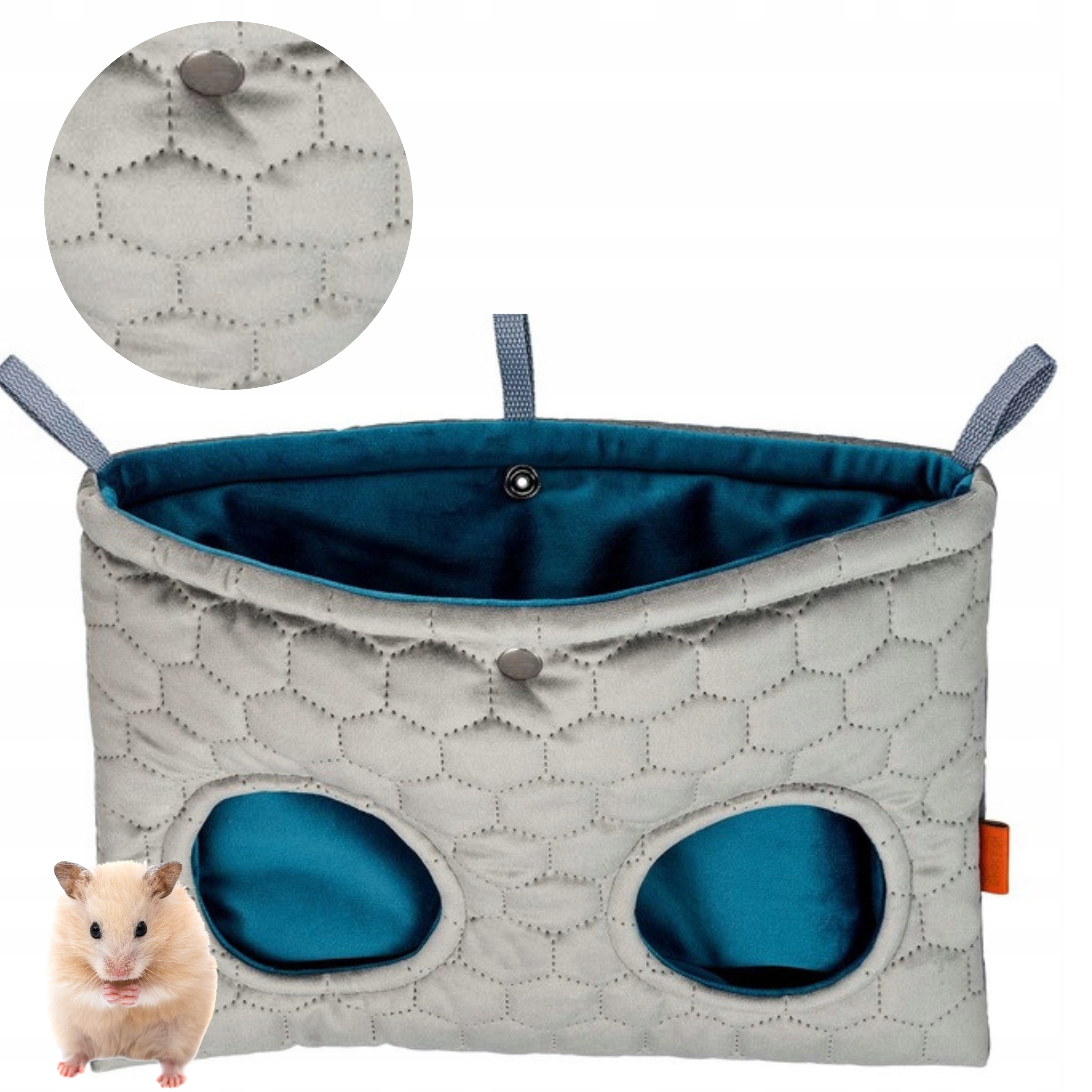 Levně Šedé Krmítko Velký Pašík Pro Králíky Prasátka Činčily Látkové 35x26