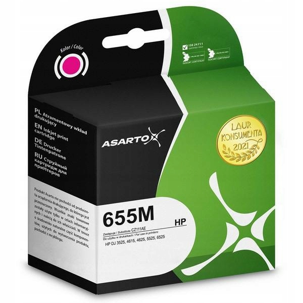 Atrament Asarto Hp 655 Mn CZ111AE 760 Str Magenta