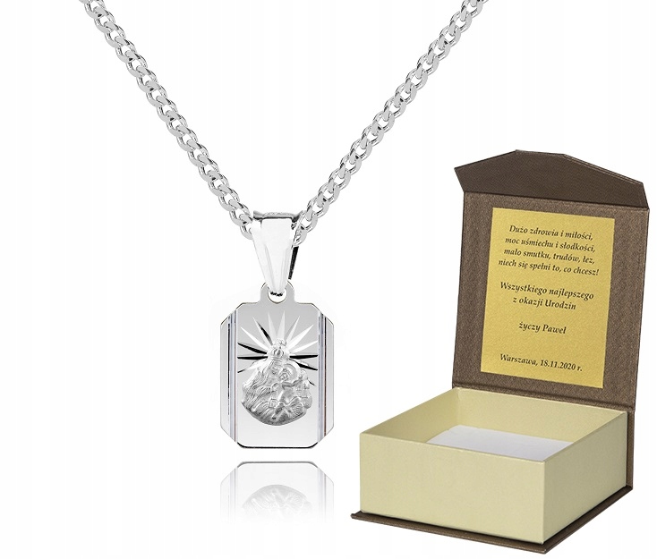 925 Stříbrný řetízek medailonek Dedikace 55 cm P3M18