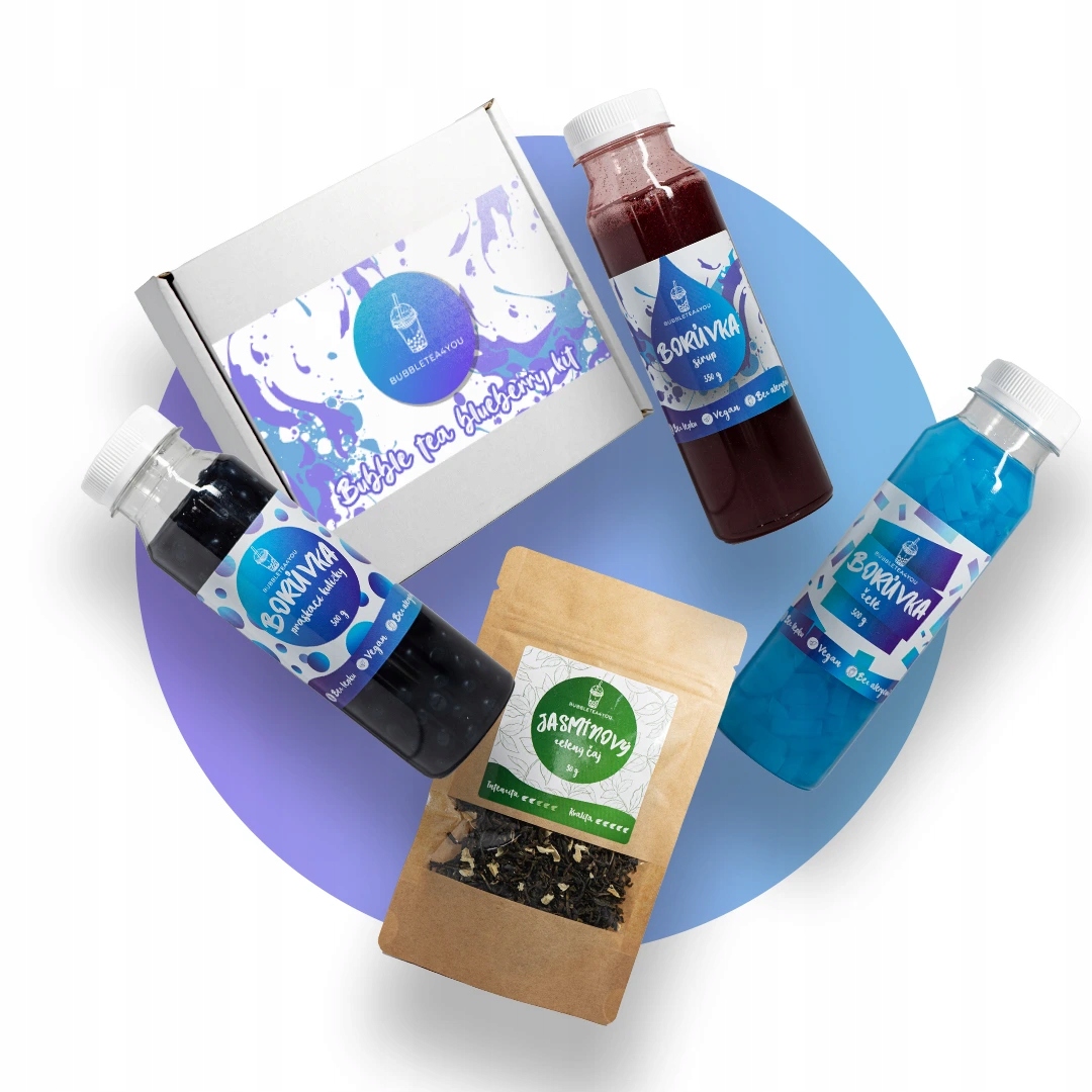 Levně Bubbletea4you Bubble tea sada Borůvka 1 kg