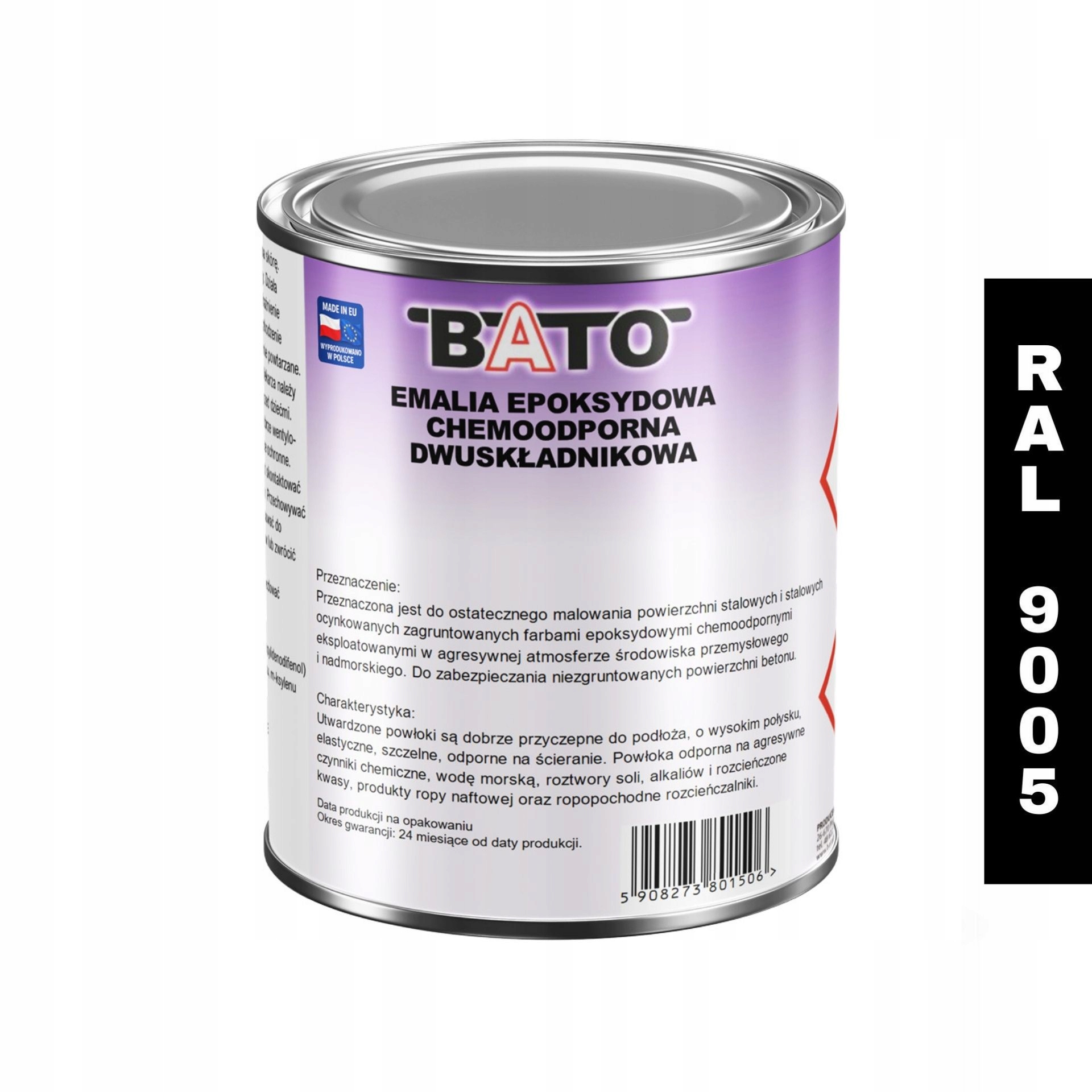 Epoxidová Dvousložková Barva Černá 0,95 L Bato
