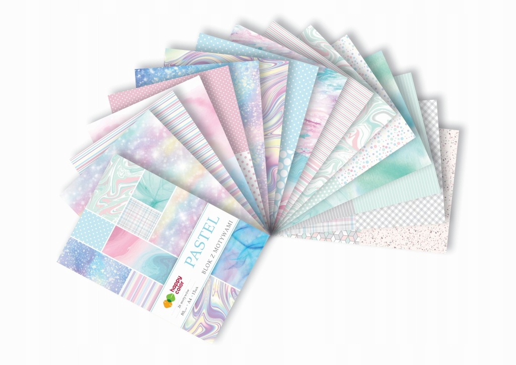 

Blok z motywami A4 80g 15 ark. Happy Color Pastel
