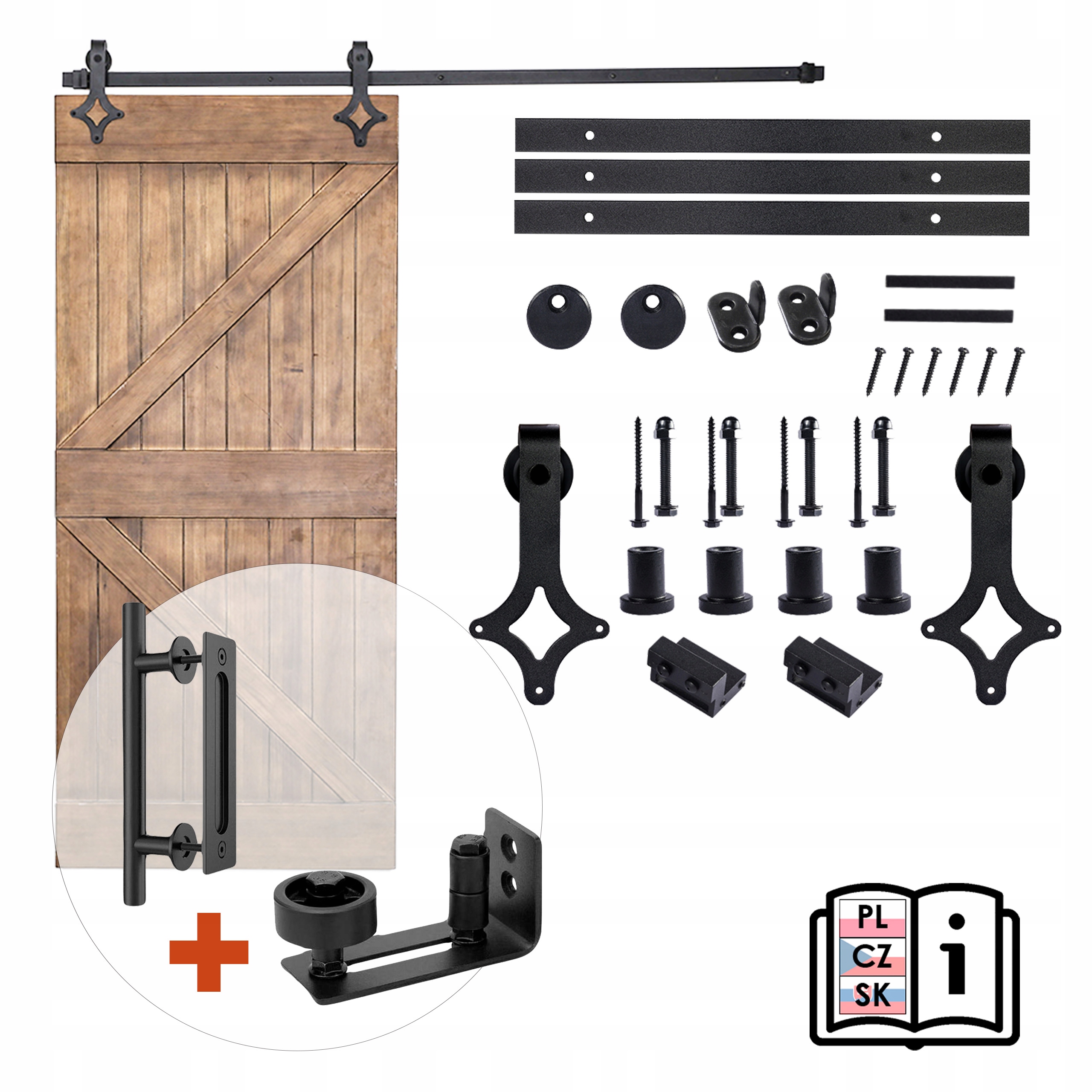 Sada pre posuvné dvere s držiakom a vodiacou lištou, vzor „Romb“