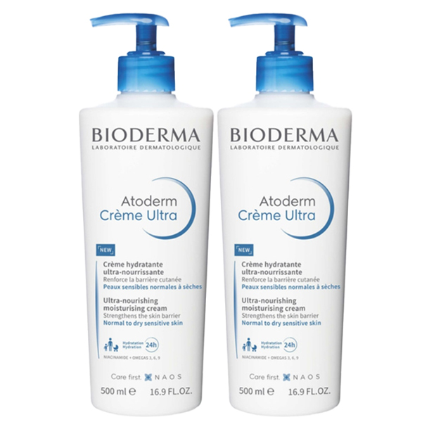 Bioderma Atoderm Crème Ultra Krem nawilżający do skóry suchej 2x500 ml