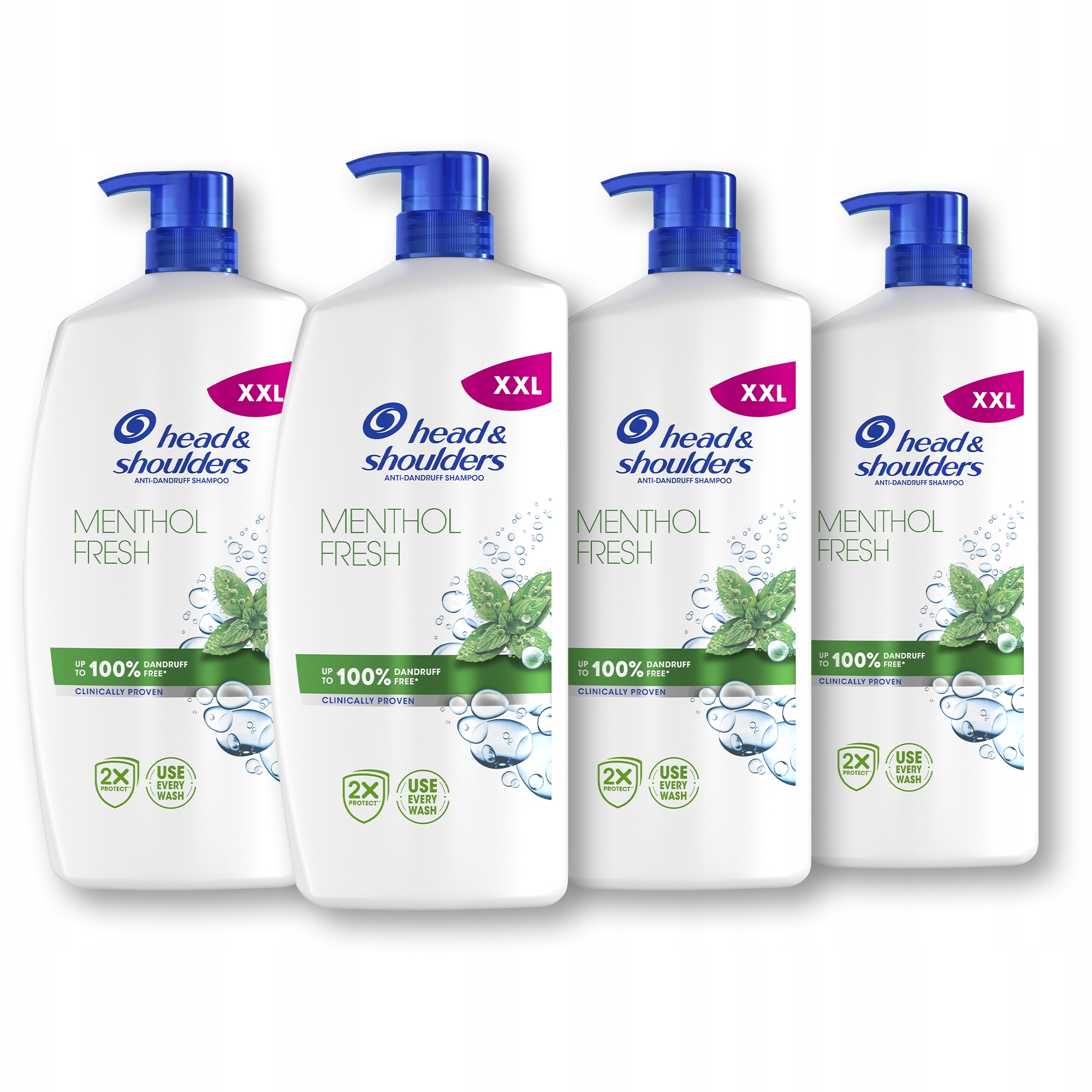 Head & Shoulders Menthol Fresh Szampon do włosów, 4 x 800 ml, z pompką