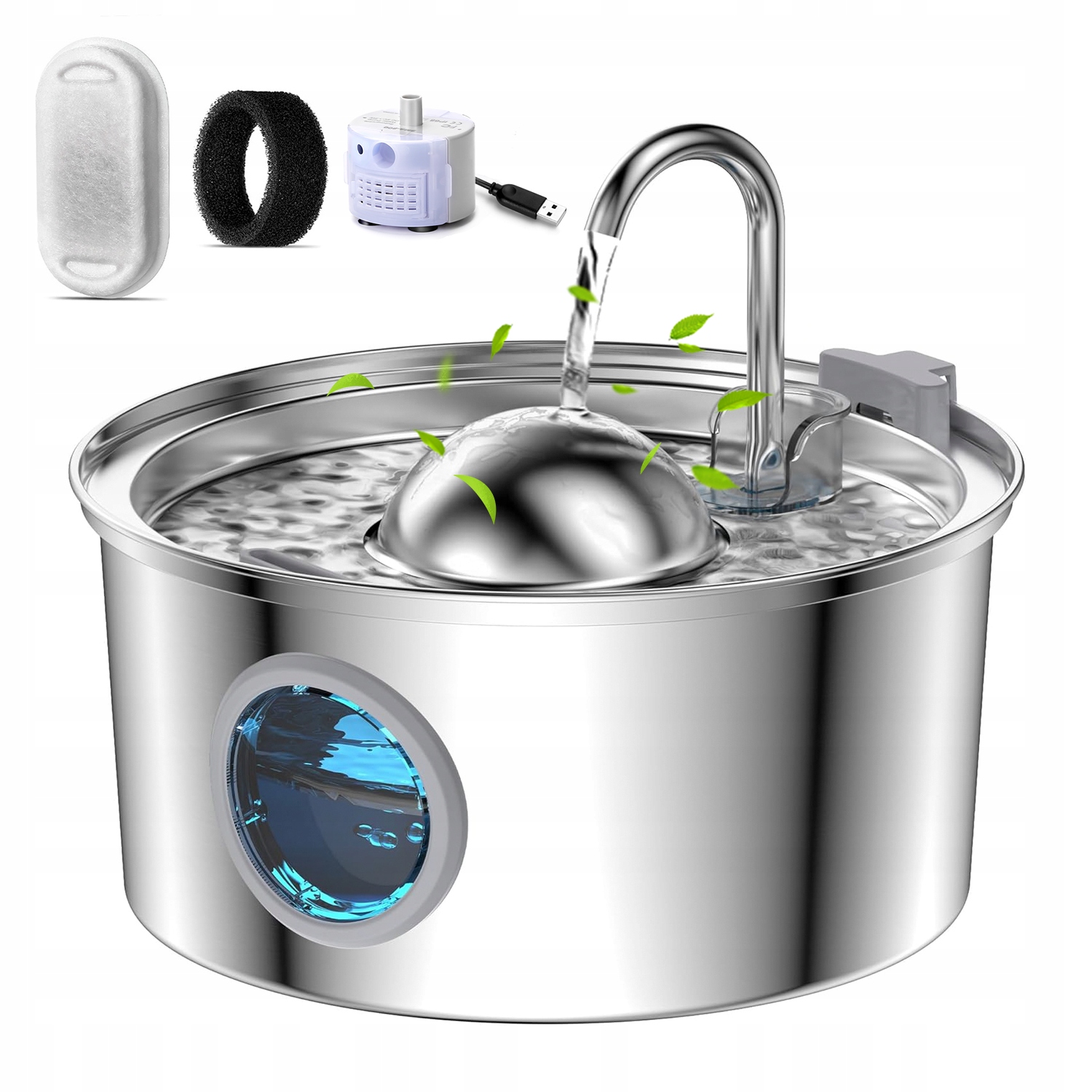 3,2L Automatická fontána na vodu pro kočky z nerezové oceli, dávkovač vody pro mazlíčky