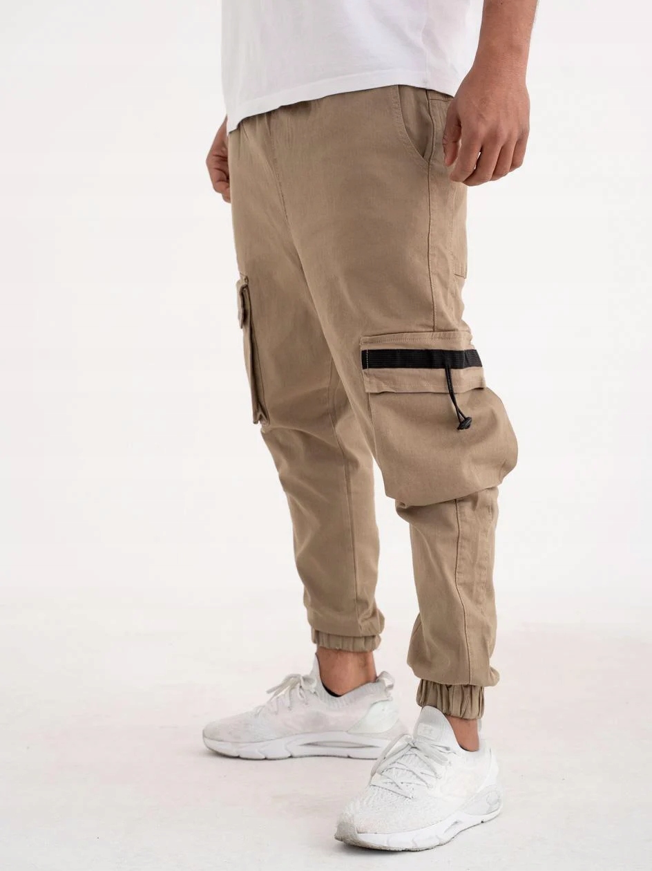 SPODNIE BOJÓWKI Techwear Materiałowe JOGGER Męskie Beżowe Point X Cargo XL Rozmiar XL