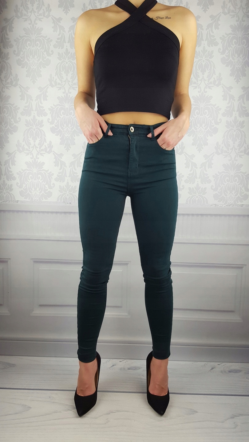 # DAMSKIE SPODNIE JEANSOWE WYSZCZUPLAJĄCE KOLORY # Materiał dominujący bawełna