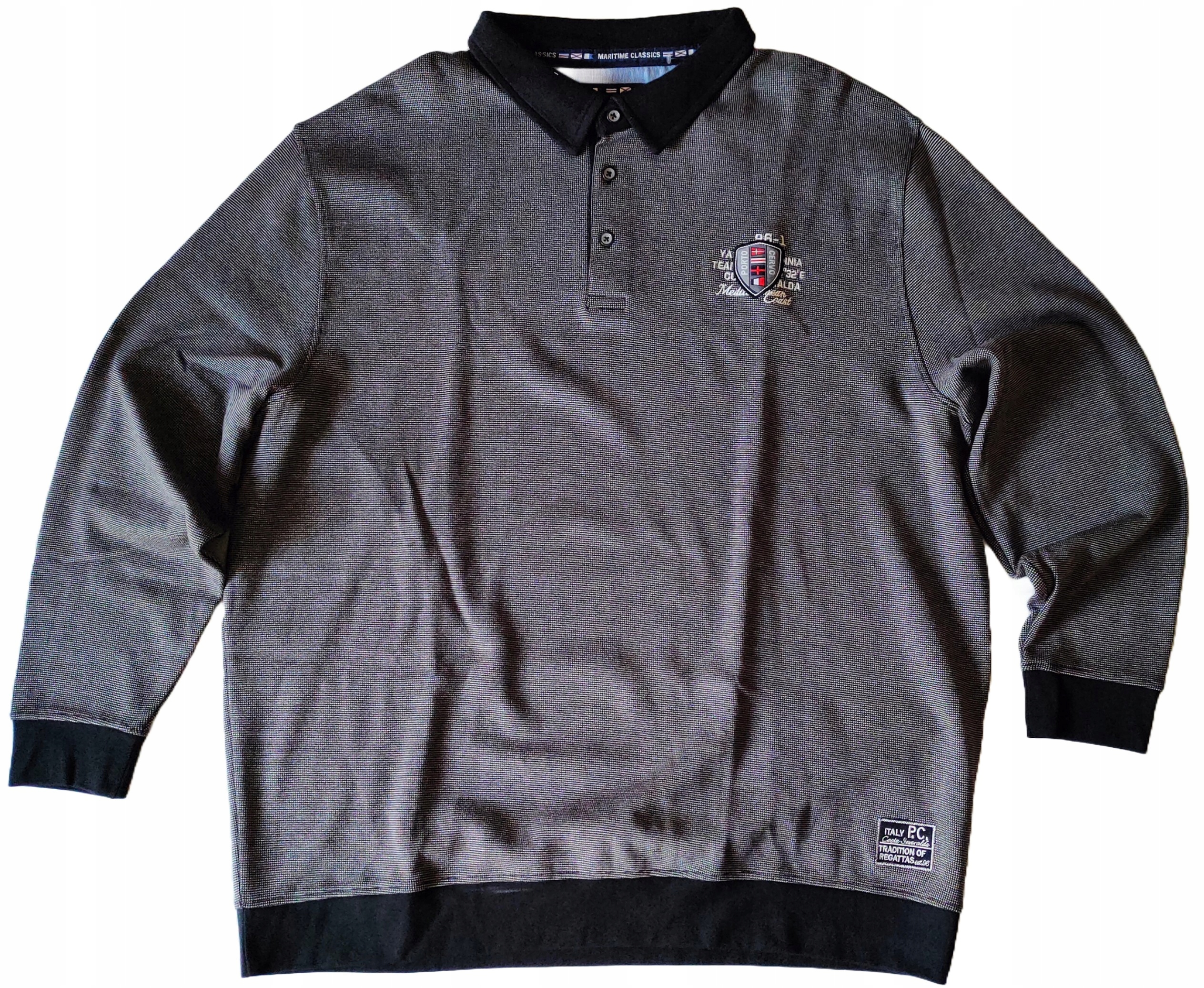 Kitaro Velké Velikosti Mikina S Límečkem Šedá Bavlněná 4XL 142 cm