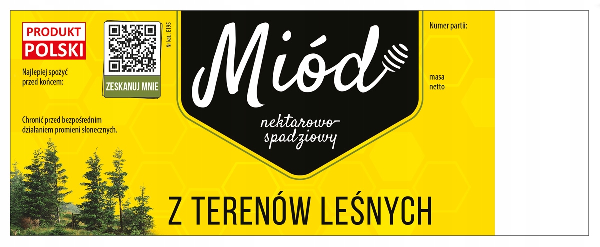

Etykieta duża na miód z Terenów Leśnych 100szt