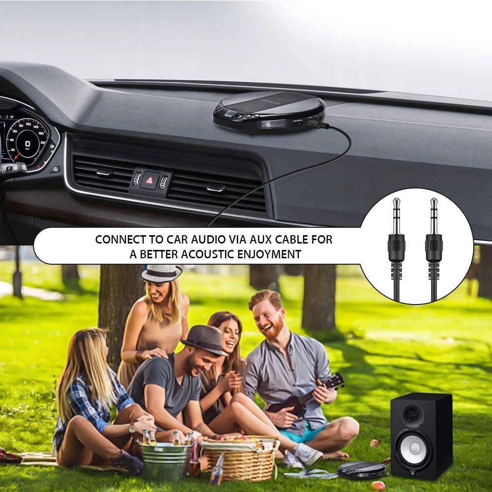 DISCMAN PRZENOŚNY ODTWARZACZ CD HIFI CZARNY Waga produktu z opakowaniem jednostkowym 0.2 kg