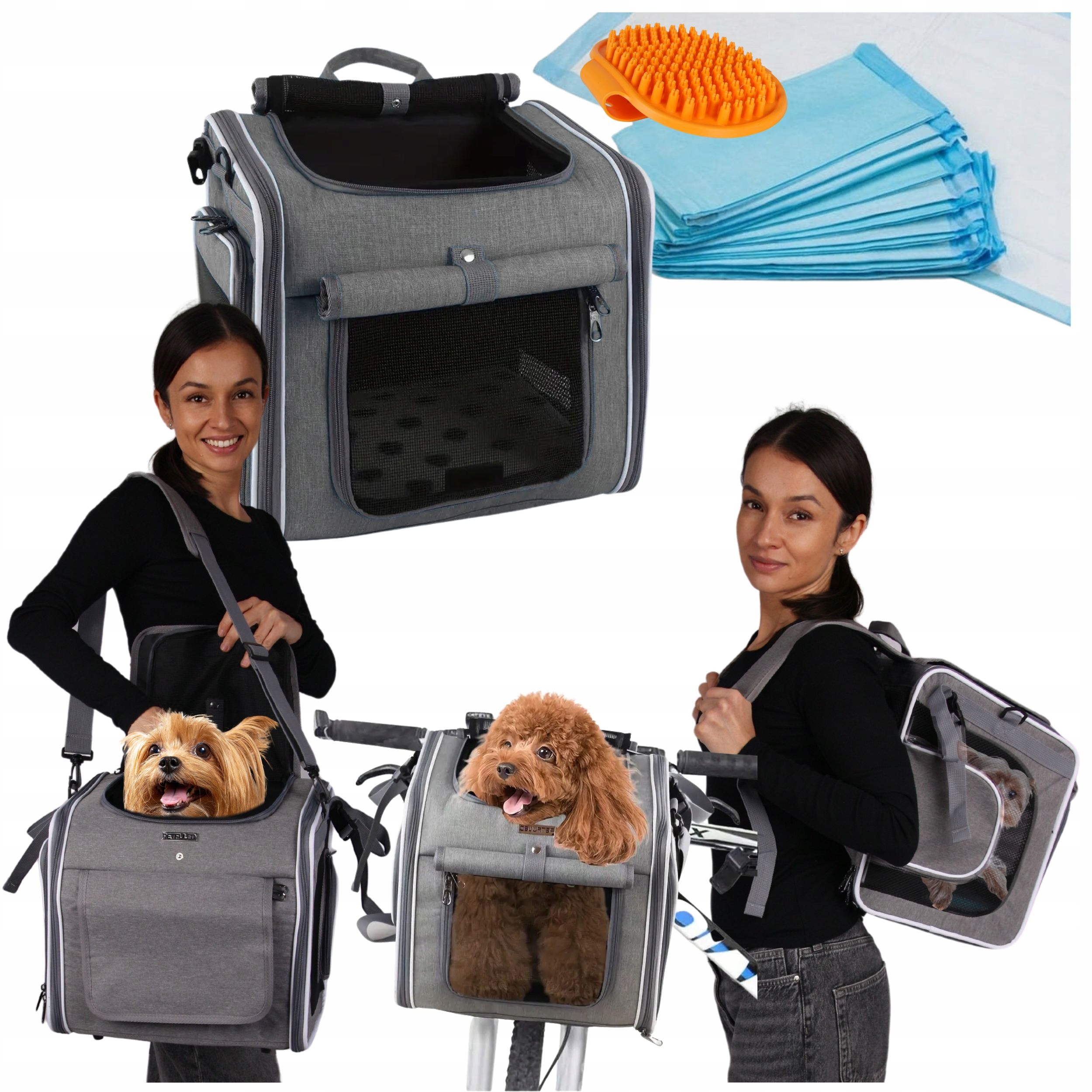 Levně Přepravka batoh taška na kolo pro psa kočku vyztužená do 5,5 kg